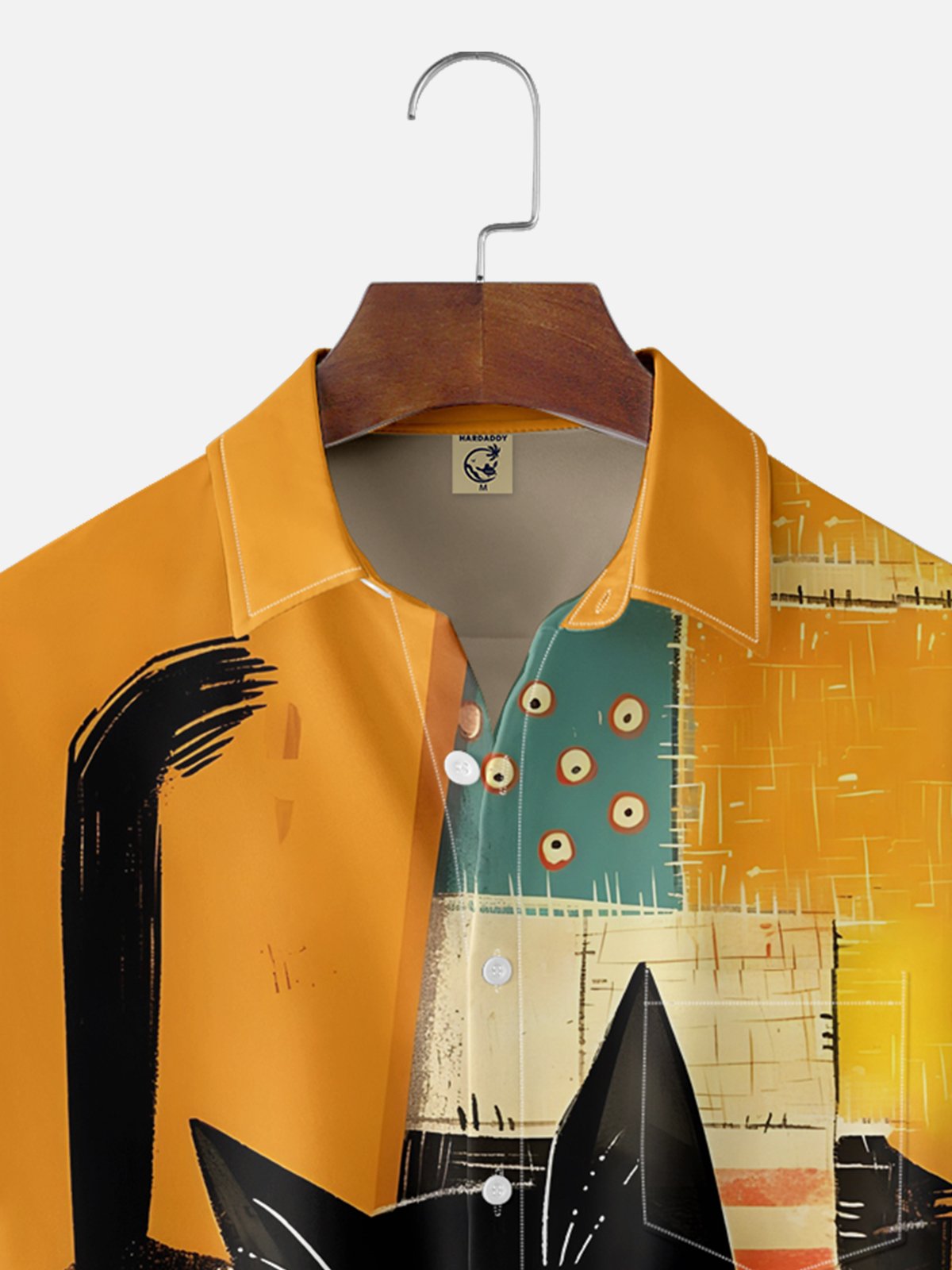 Moisture-wicking Art Black Cat Chest Pocket Casual Shirt