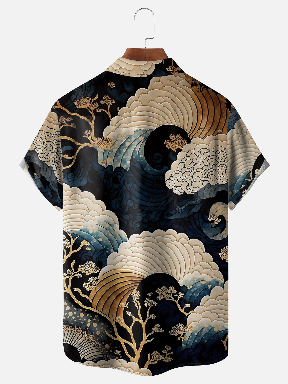 Moisture-wicking Japanese Ukiyo-e Art Chest Pocket Casual Shirt