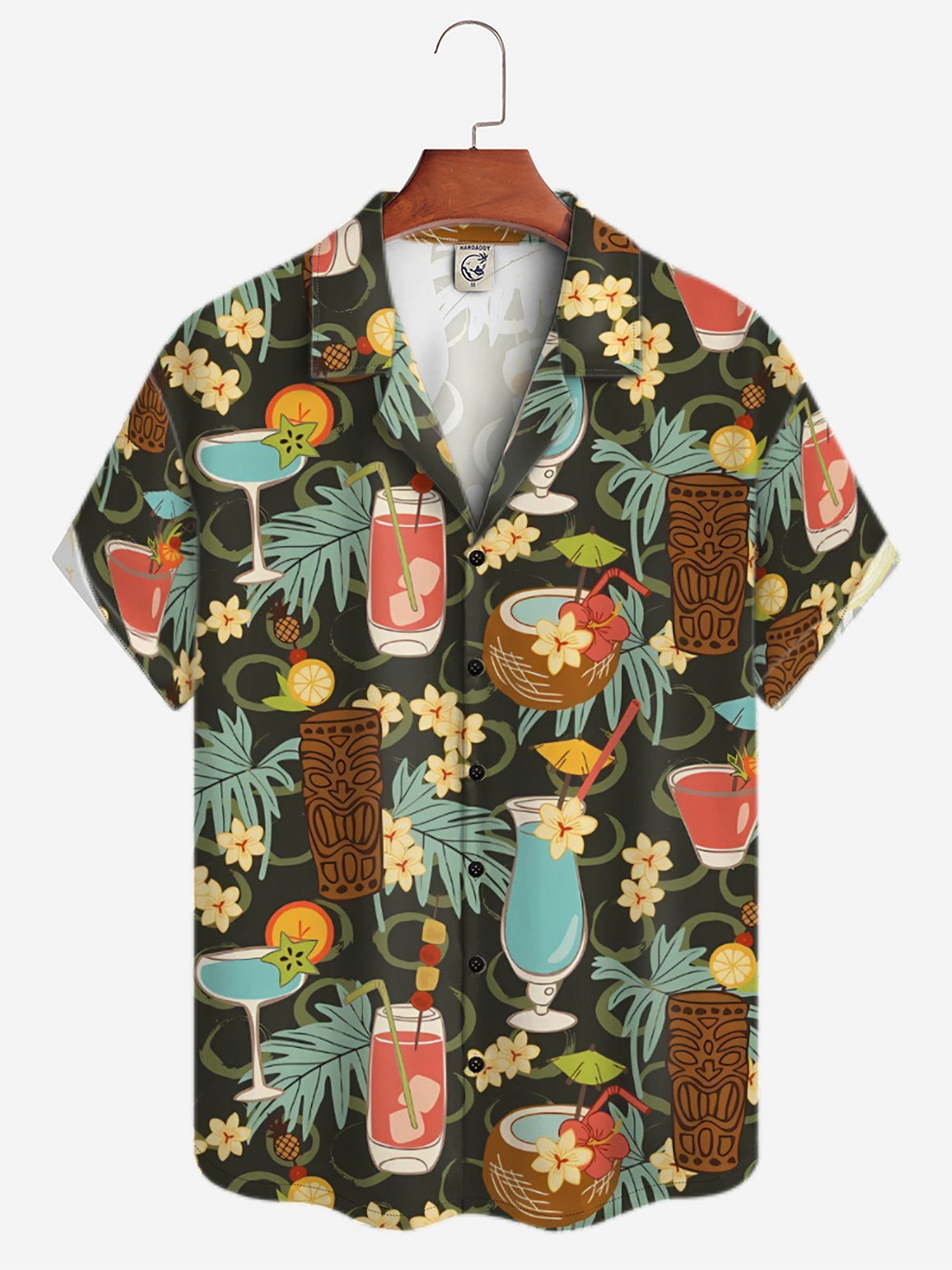 Moisture-wicking TIKI Plant Art Hawaiian Shirt