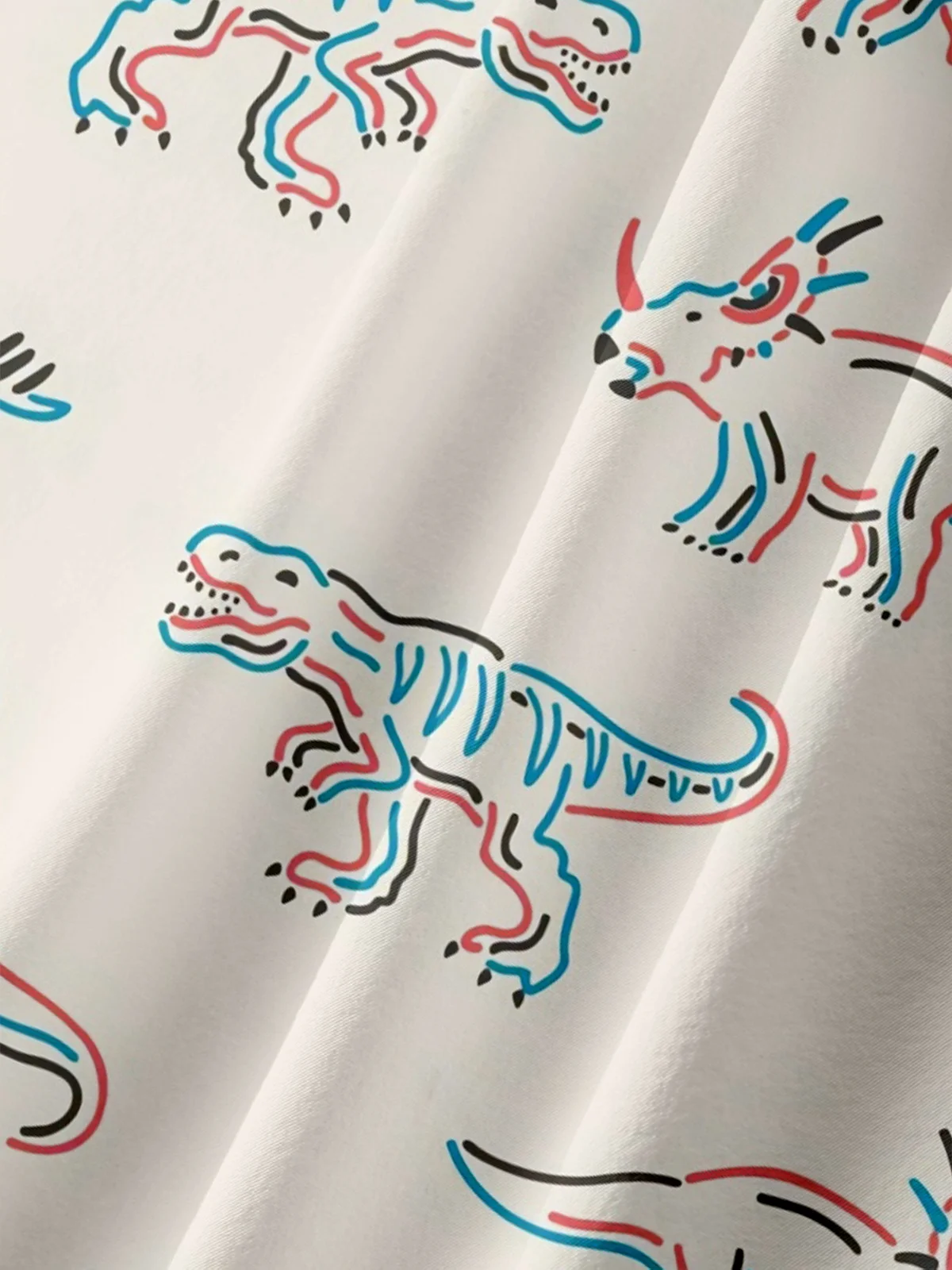 Moisture-wicking Dinosaurs Chest Pocket Hawaiian Shirt