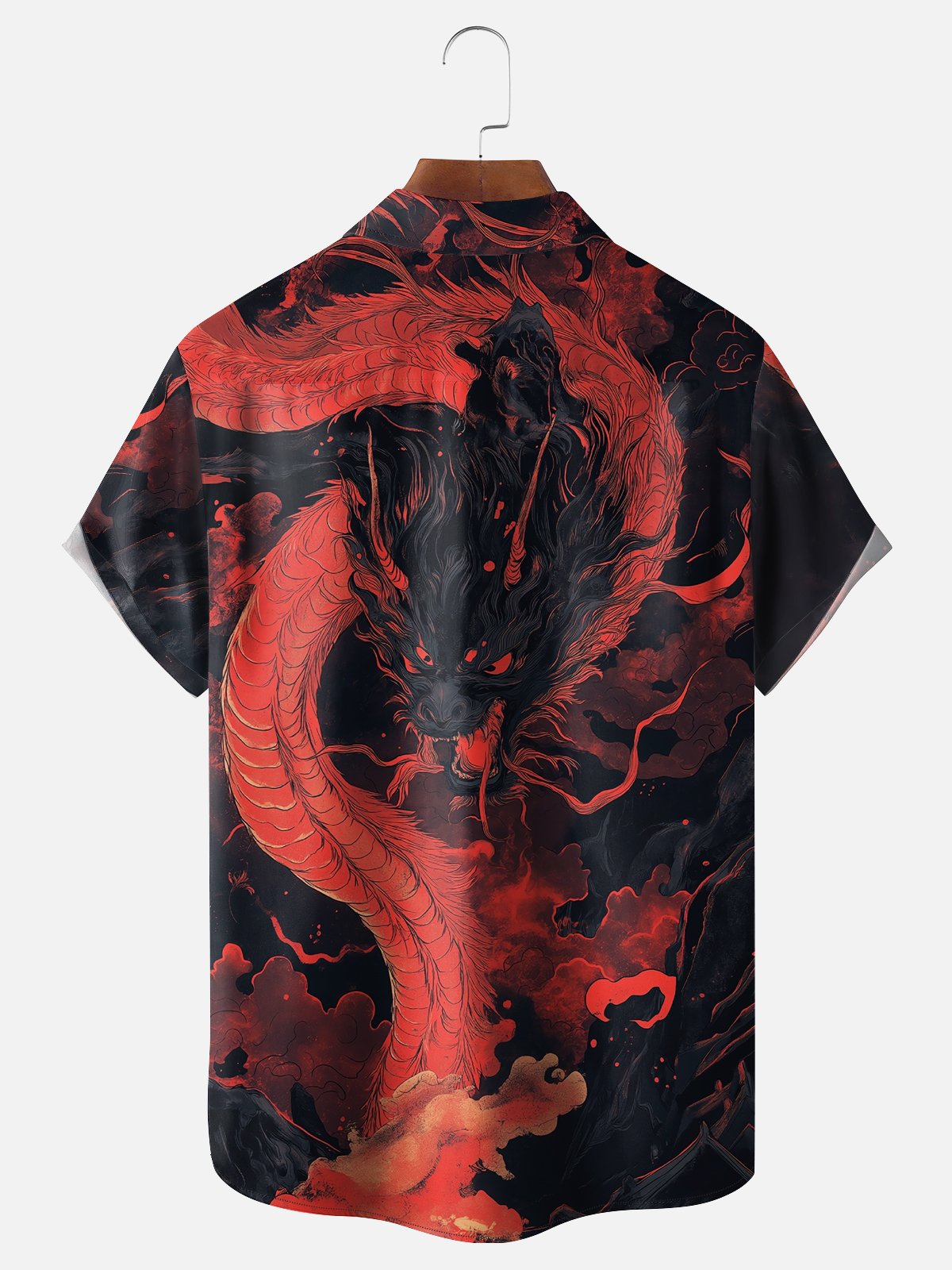 Moisture Wicking Dragon Chest Pocket Hawaiian Shirt