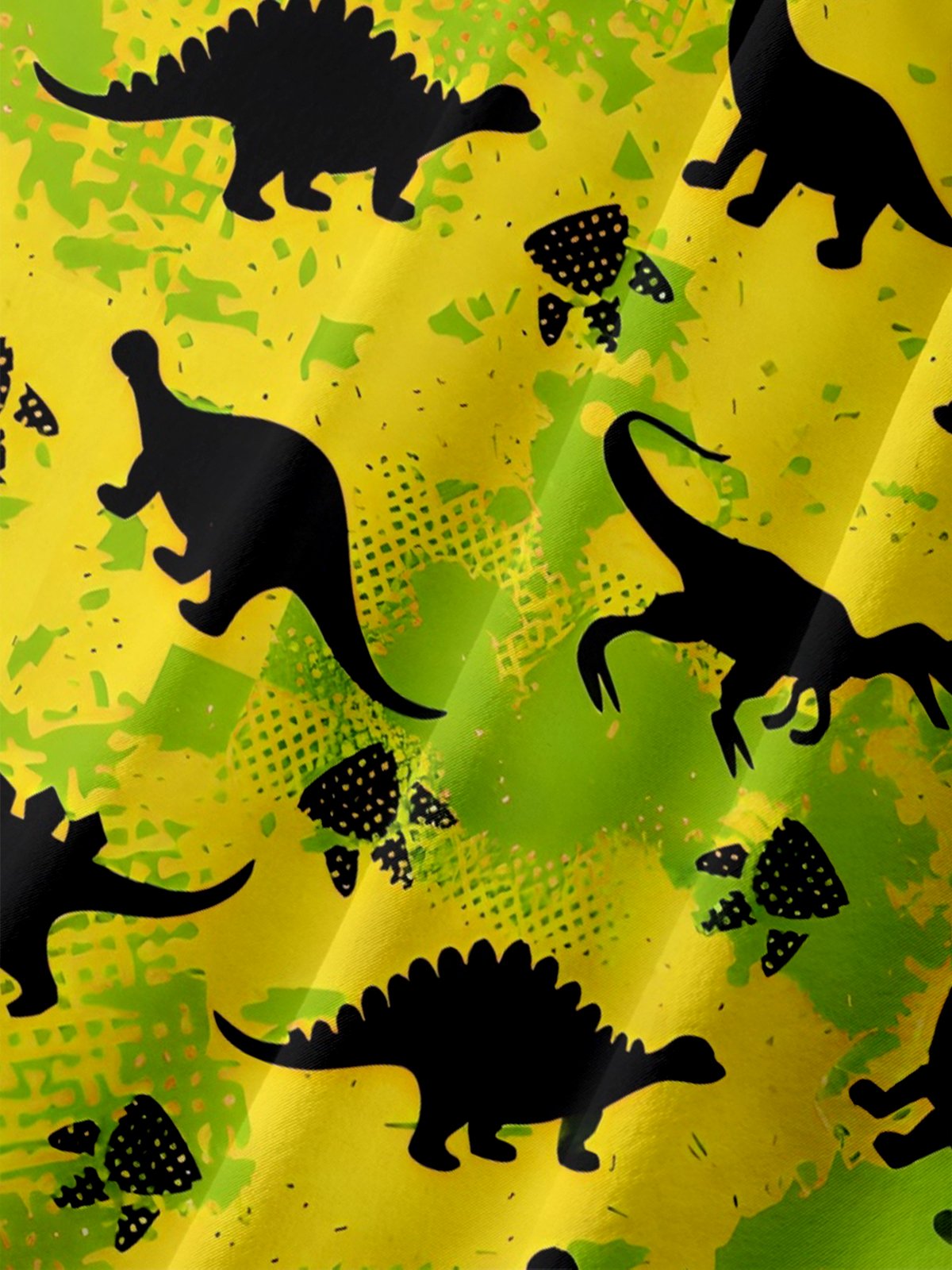 Moisture-wicking Dinosaur Chest Pocket Hawaiian Shirt