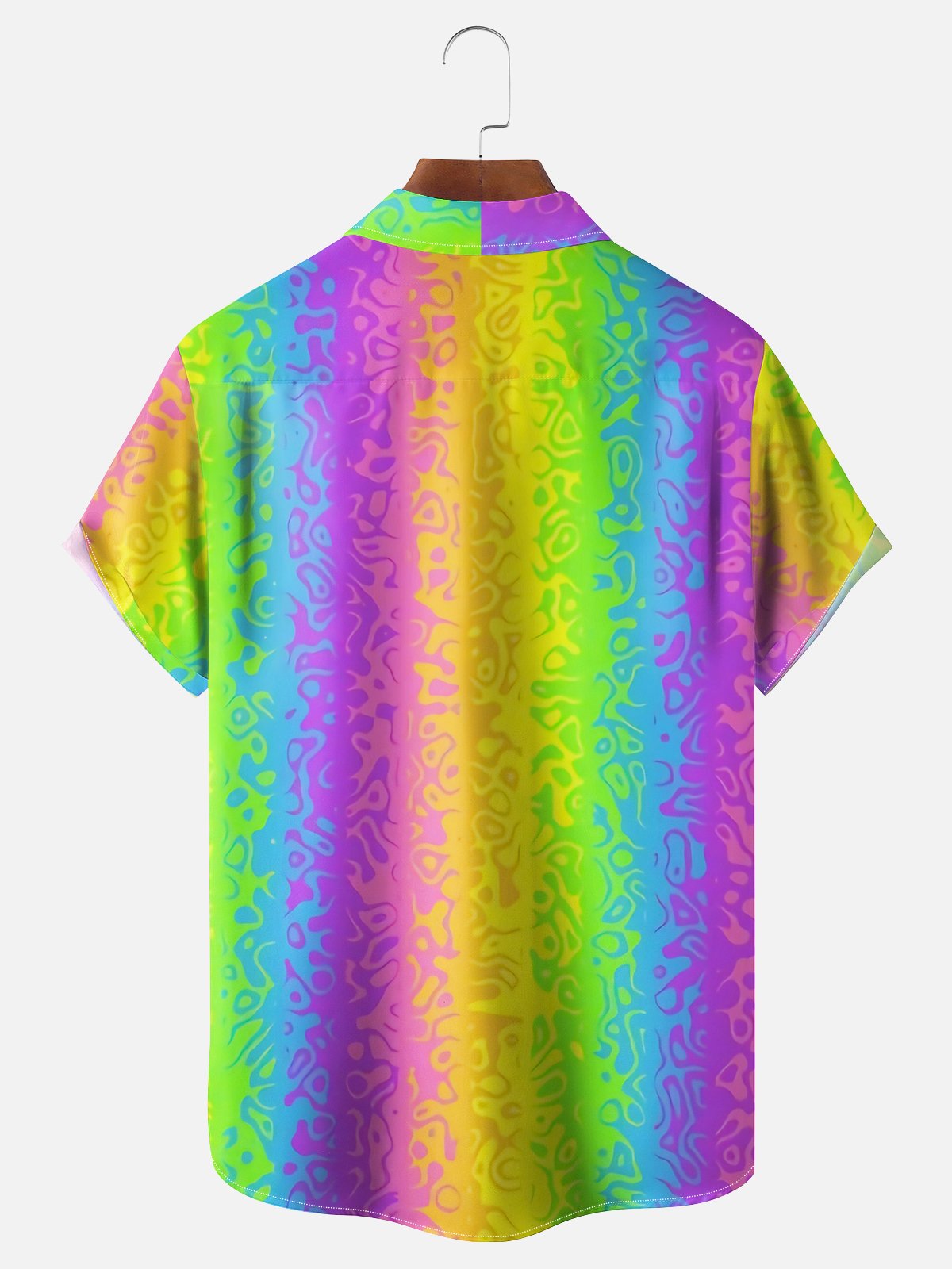 Moisture Wicking Gradient Stripe Chest Pocket Hawaiian Shirt