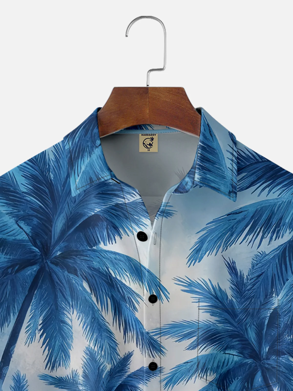Moisture Wicking Gradient Abstract Coconut Tree Chest Pocket Hawaiian Shirt