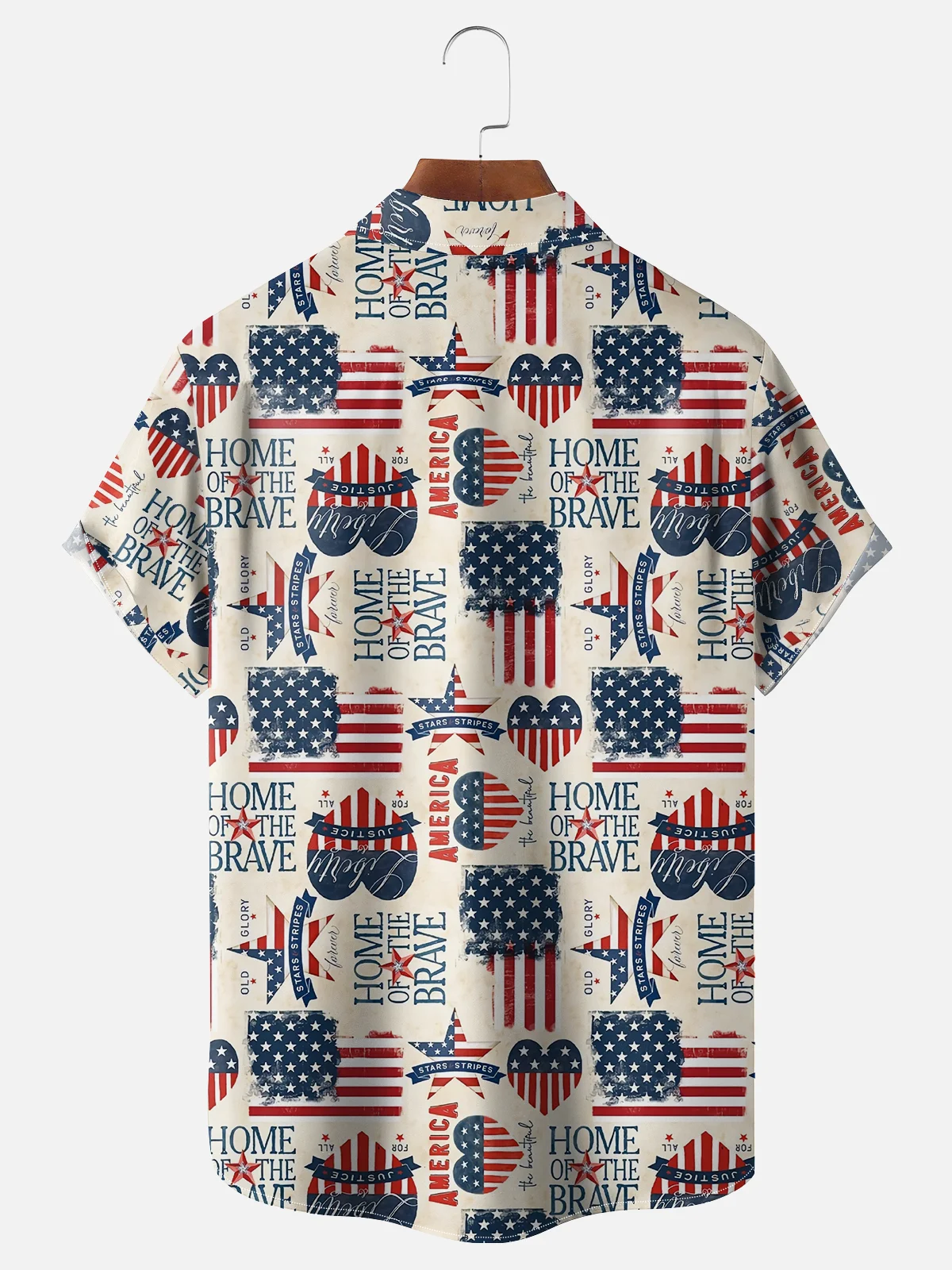 Moisture Wicking USA Home of The Brav Chest Pocket Hawaiian Shirt