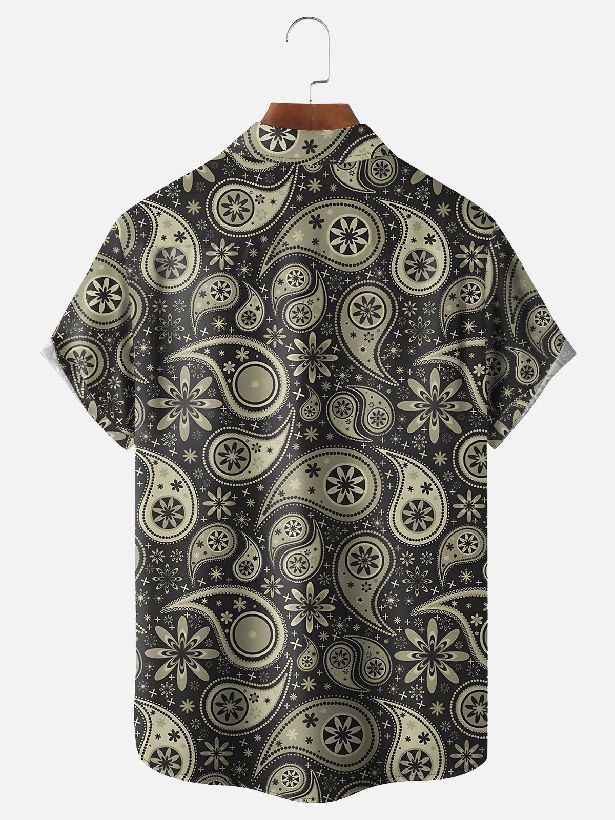 Moisture-wicking Cashew Flower Abstract Art Chest Pocket Casual Shirt