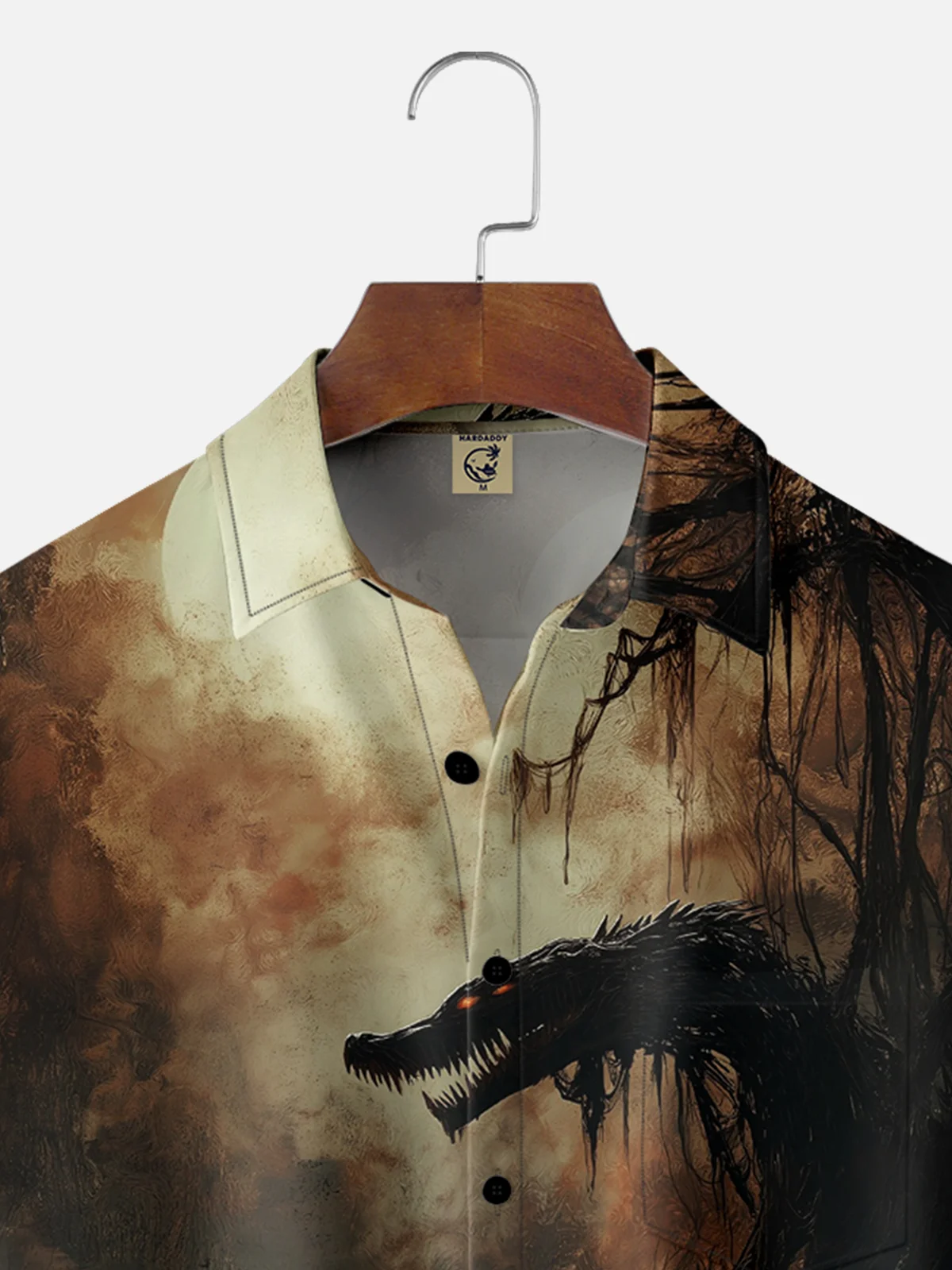 Moisture Wicking Dragon Croc Chest Pocket Hawaiian Shirt