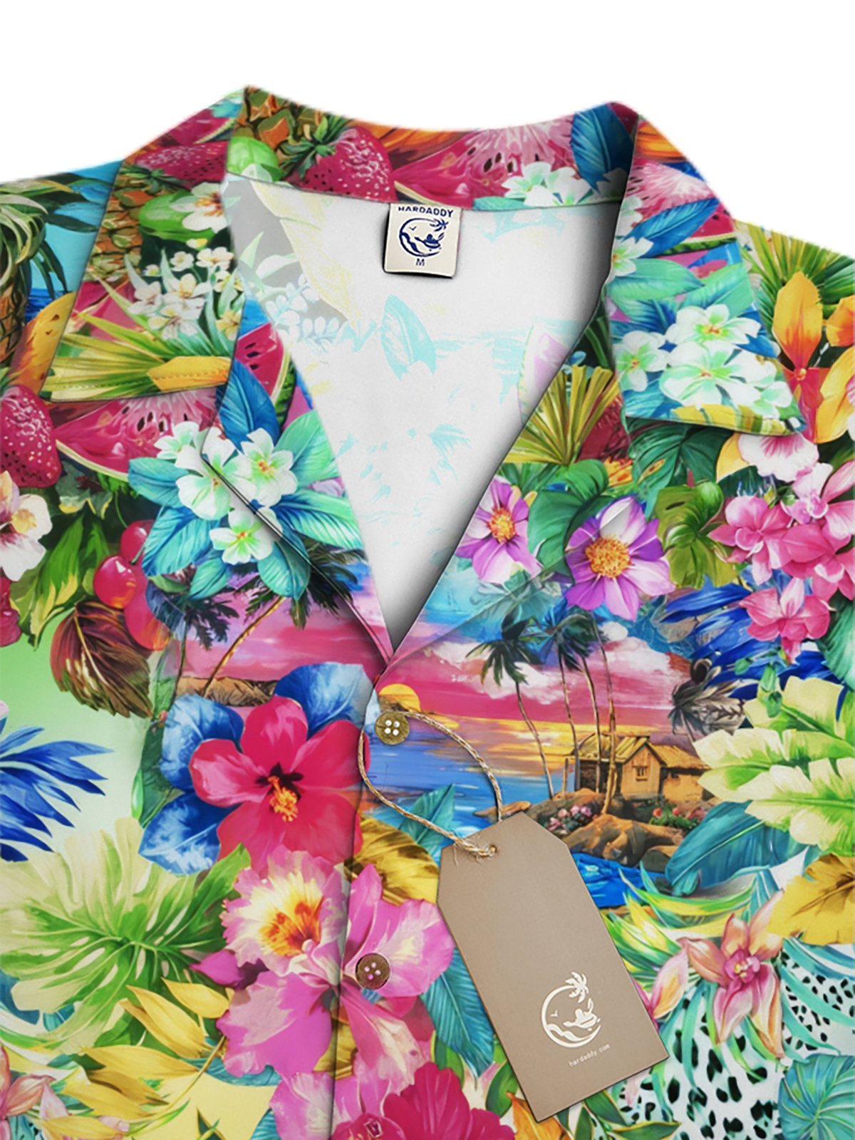 Moisture Wicking Tropical Floral Hawaiian Shirt