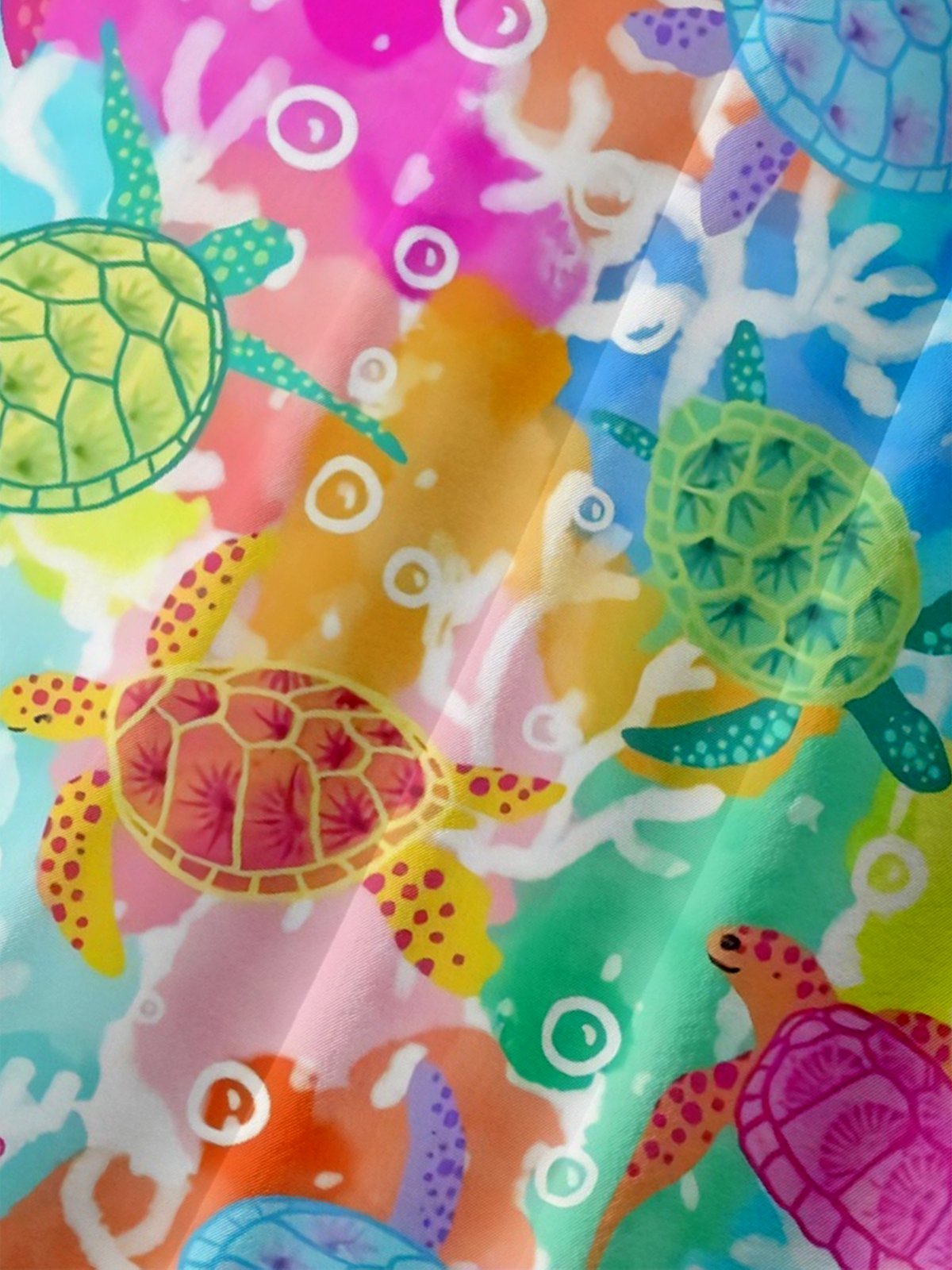 Moisture Wicking Contrast Turtle Chest Pocket Hawaiian Shirt
