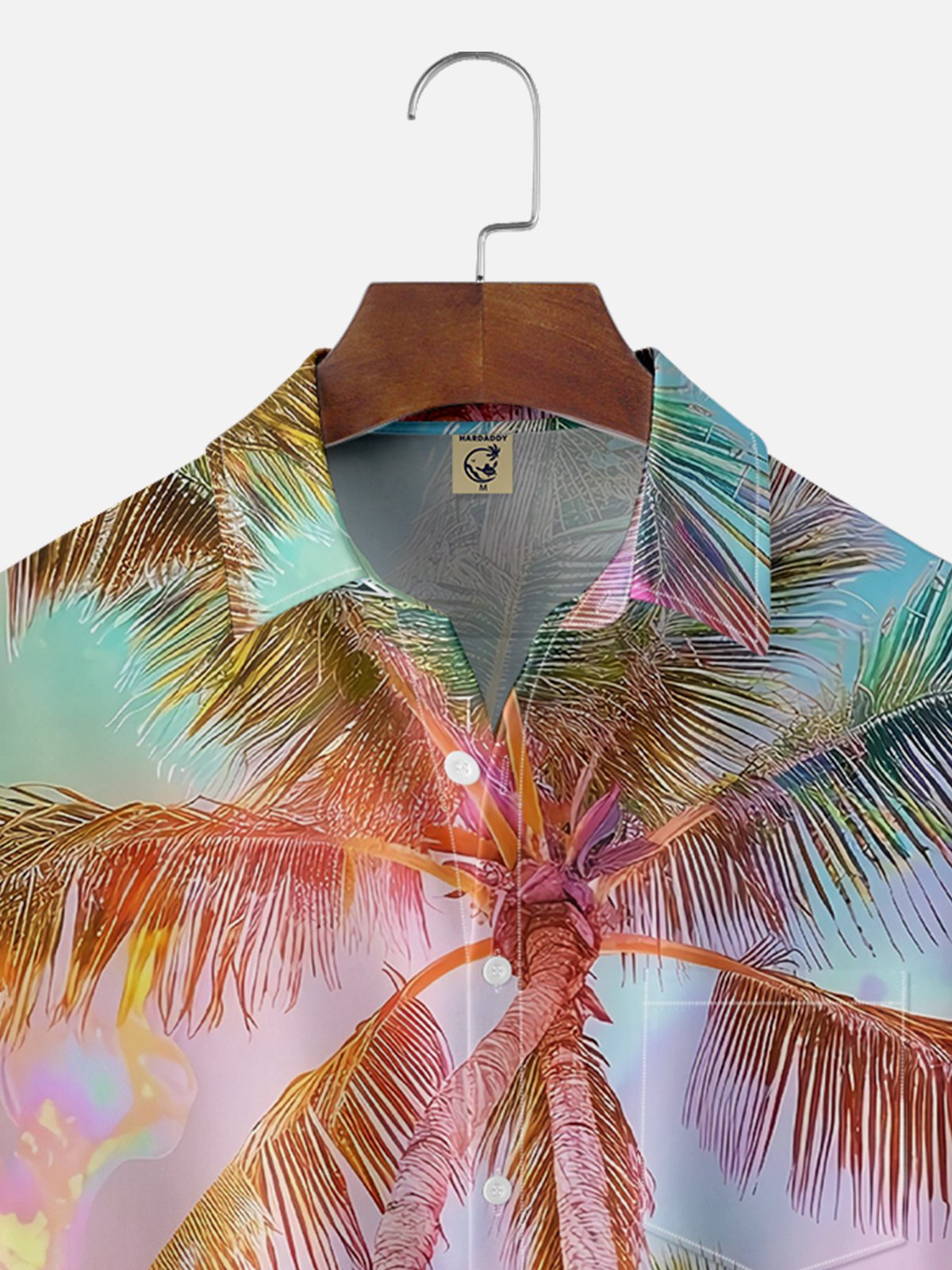 Moisture-wicking Dreamy Island Coconut Tree Chest Pocket Hawaiian Shirt