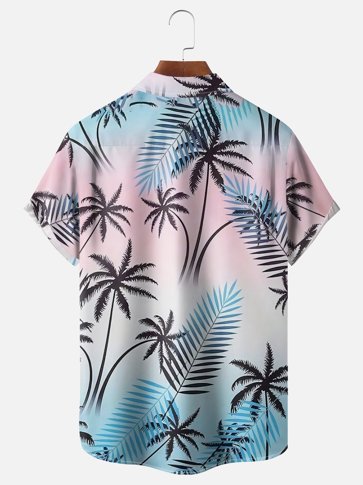 Moisture Wicking Gradient Coconut Tree Chest Pocket Hawaiian Shirt