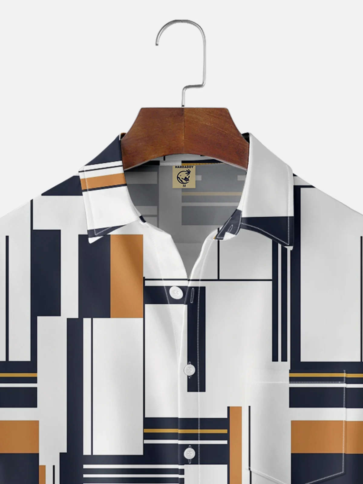 Moisture-wicking Artistic Geometry Chest Pocket Casual Shirt