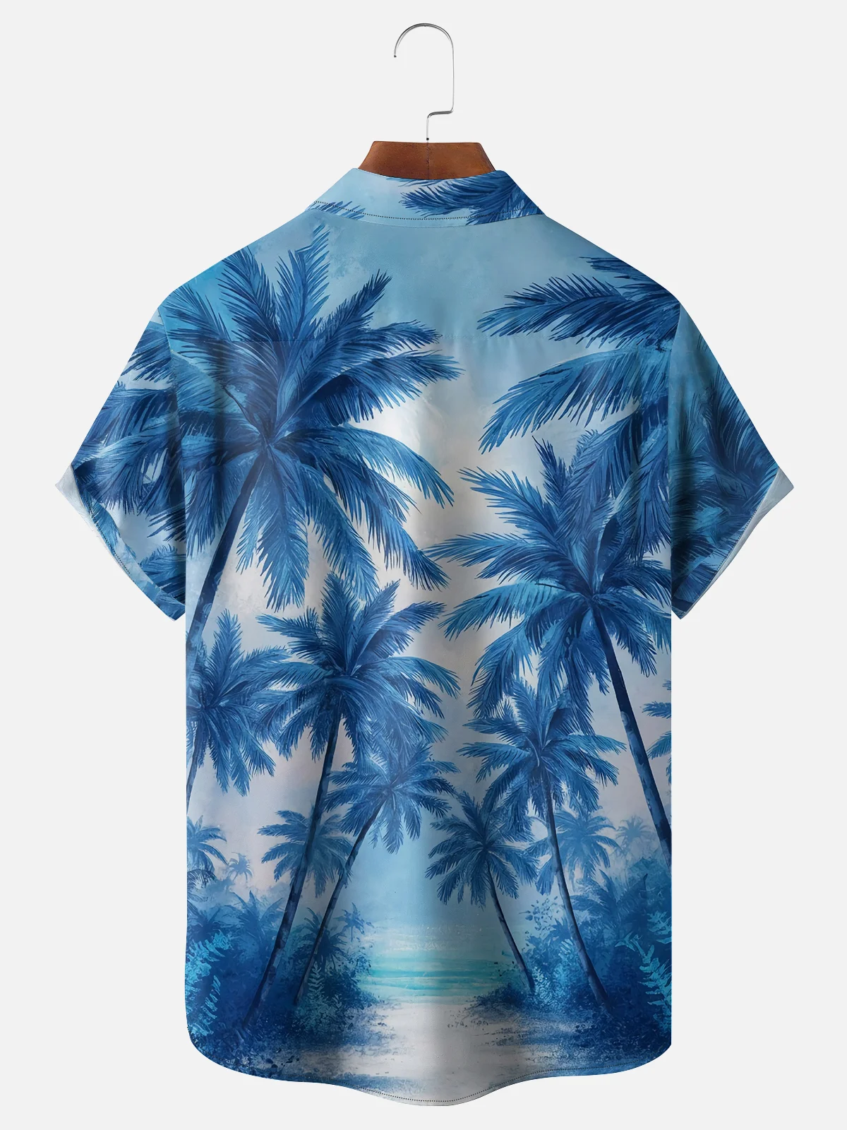 Moisture Wicking Gradient Abstract Coconut Tree Chest Pocket Hawaiian Shirt