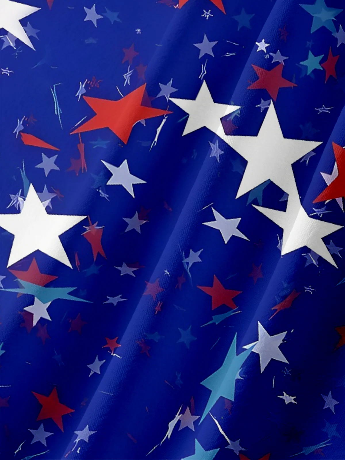 Moisture-wicking 4th of July Star Chest Pocket Casual Shirt