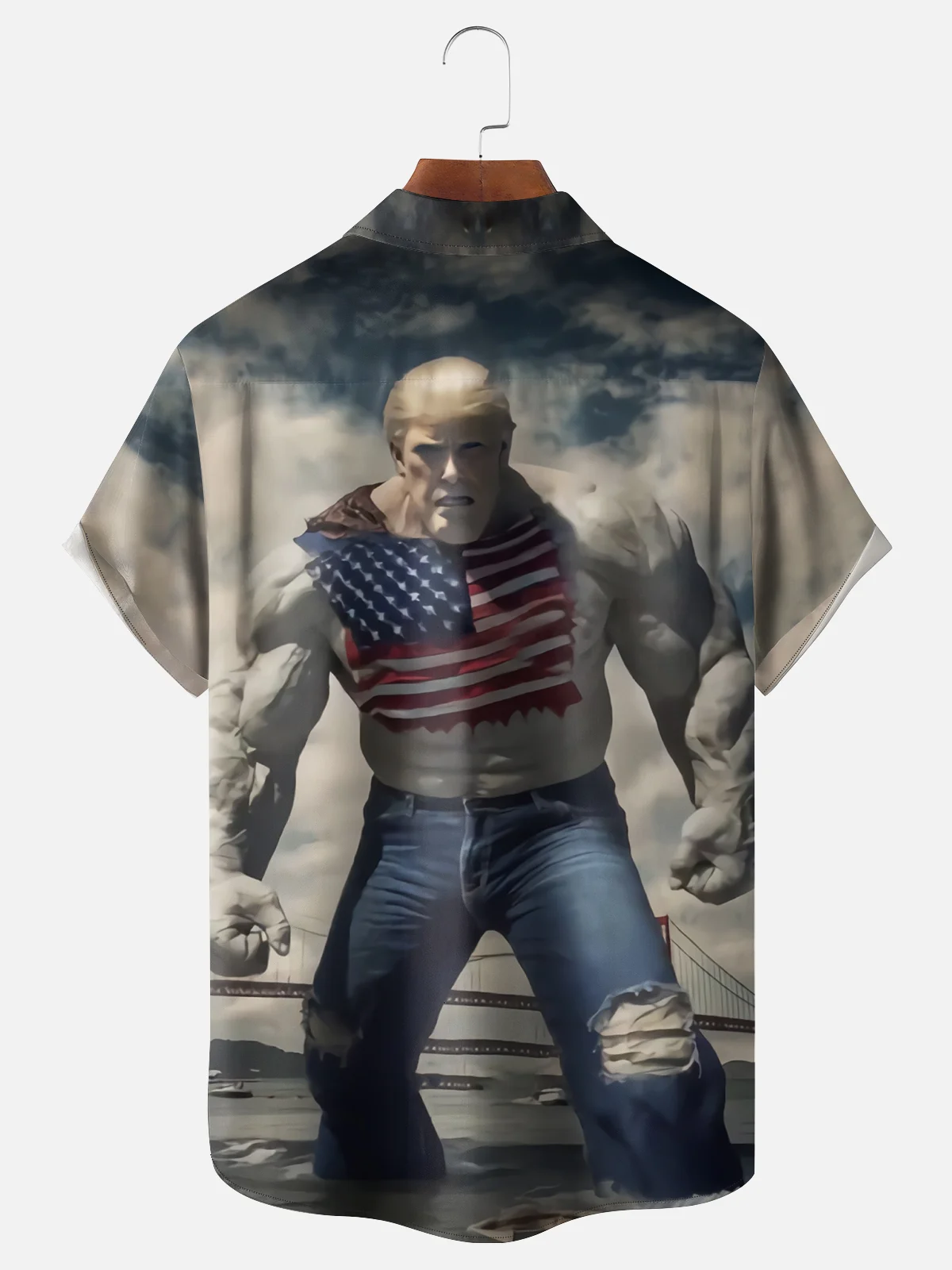 Moisture wicking USA Trump chest pocket Hawaii shirt