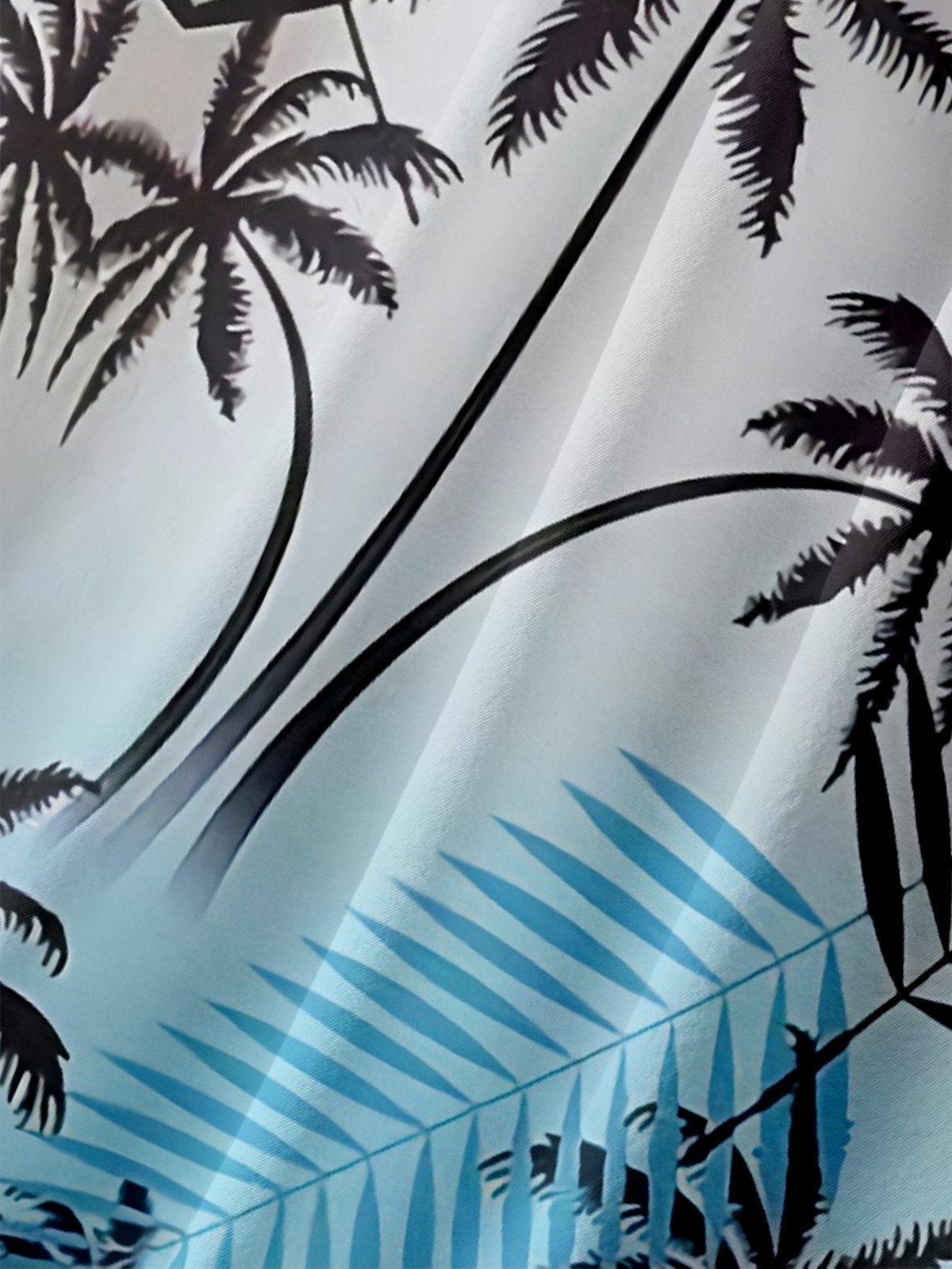 Moisture Wicking Gradient Coconut Tree Chest Pocket Hawaiian Shirt