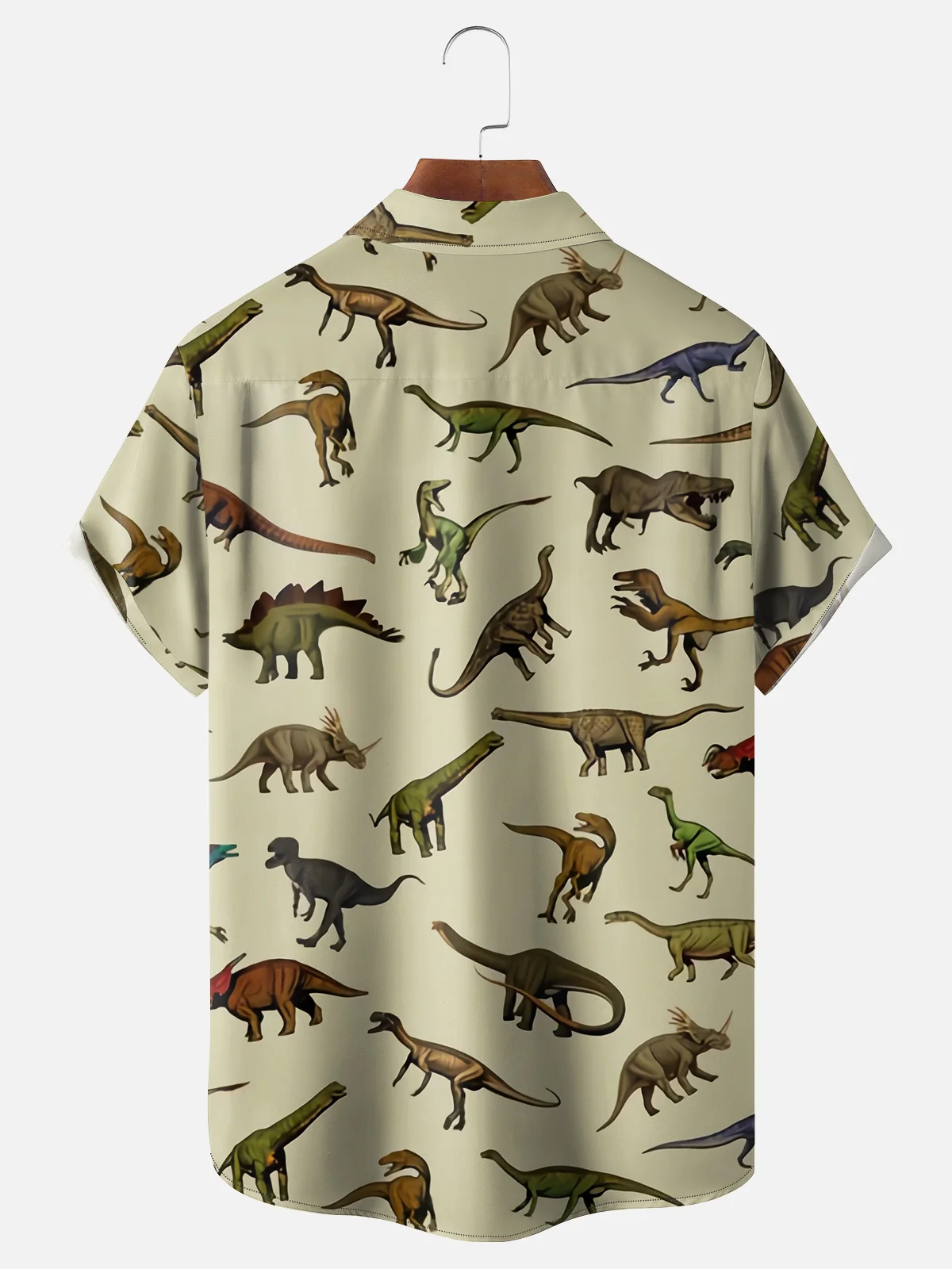 Moisture-wicking Dinosaur Chest Pocket Hawaiian Shirt