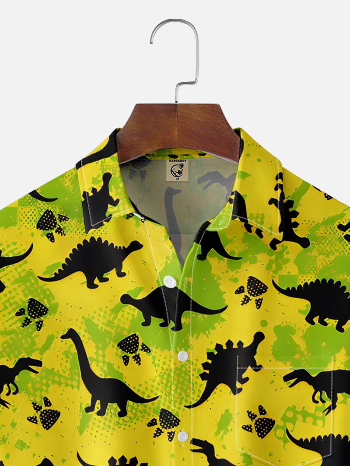 Moisture-wicking Dinosaur Chest Pocket Hawaiian Shirt