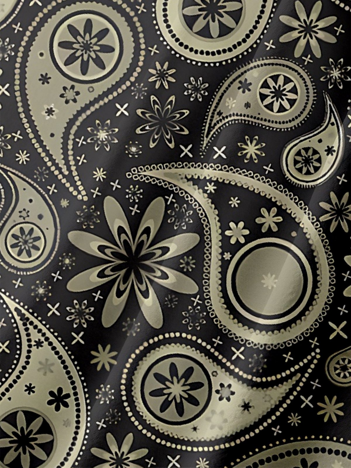Moisture-wicking Cashew Flower Abstract Art Chest Pocket Casual Shirt