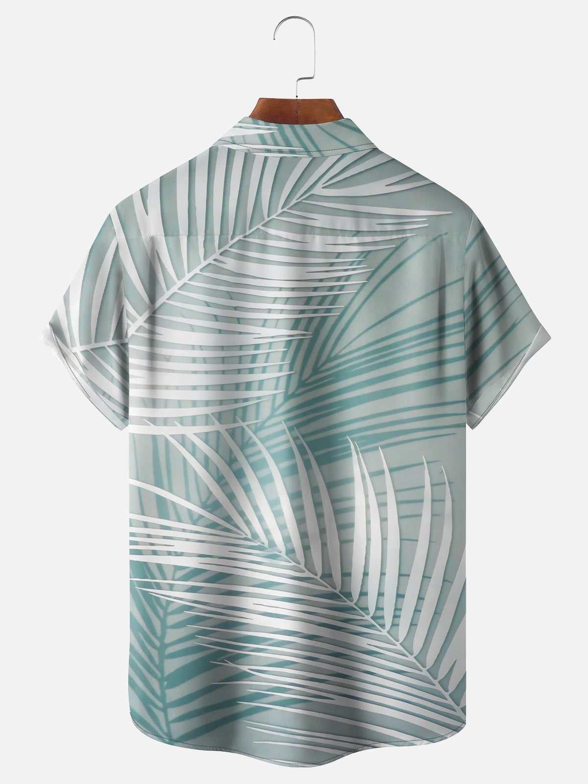 Moisture-wicking Palm leaves Chest Pocket Hawaiian Shirt