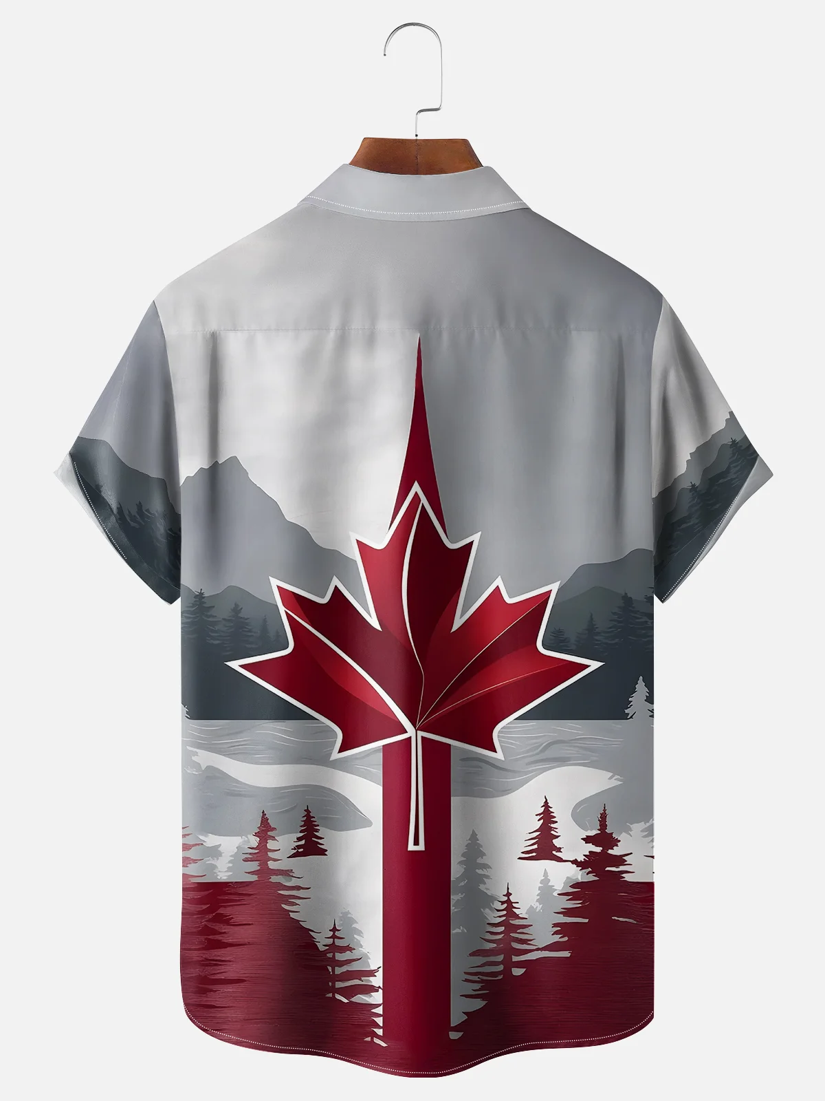 Moisture-wicking Canada Day Flag Maple Leaf Chest Pocket Casual Shirt