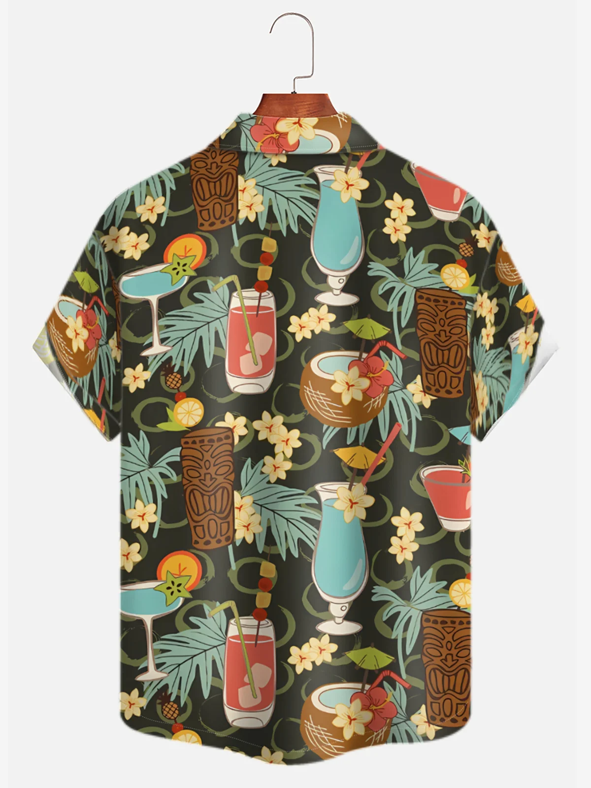 Moisture-wicking TIKI Plant Art Hawaiian Shirt