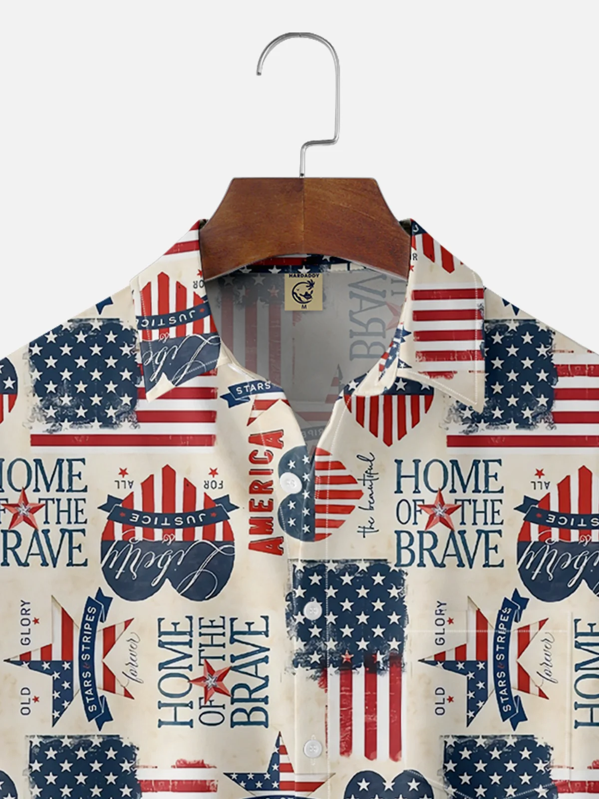 Moisture Wicking USA Home of The Brav Chest Pocket Hawaiian Shirt
