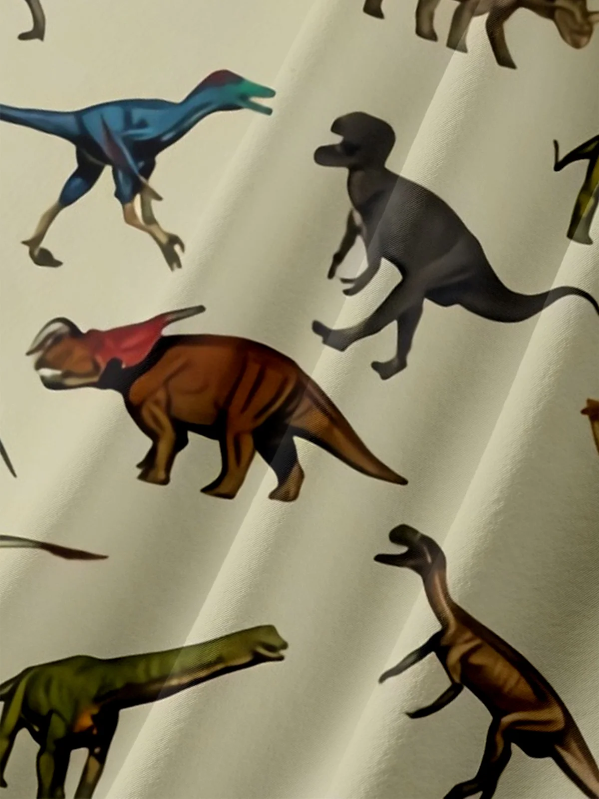 Moisture-wicking Dinosaur Chest Pocket Hawaiian Shirt