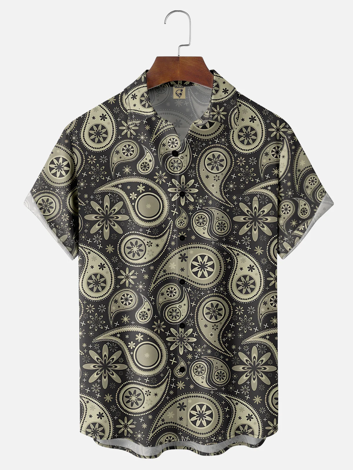 Moisture-wicking Cashew Flower Abstract Art Chest Pocket Casual Shirt