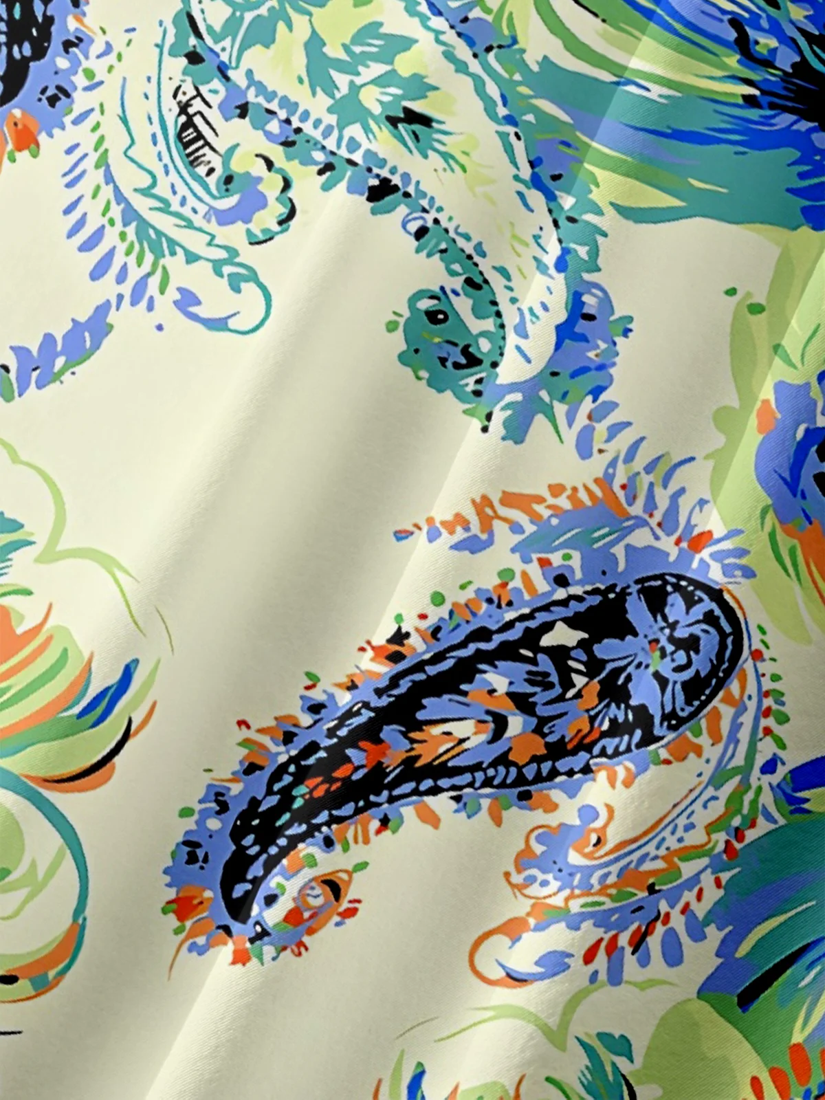 Moisture-wicking Abstract Cashew Flower Art Chest Pocket Casual Shirt