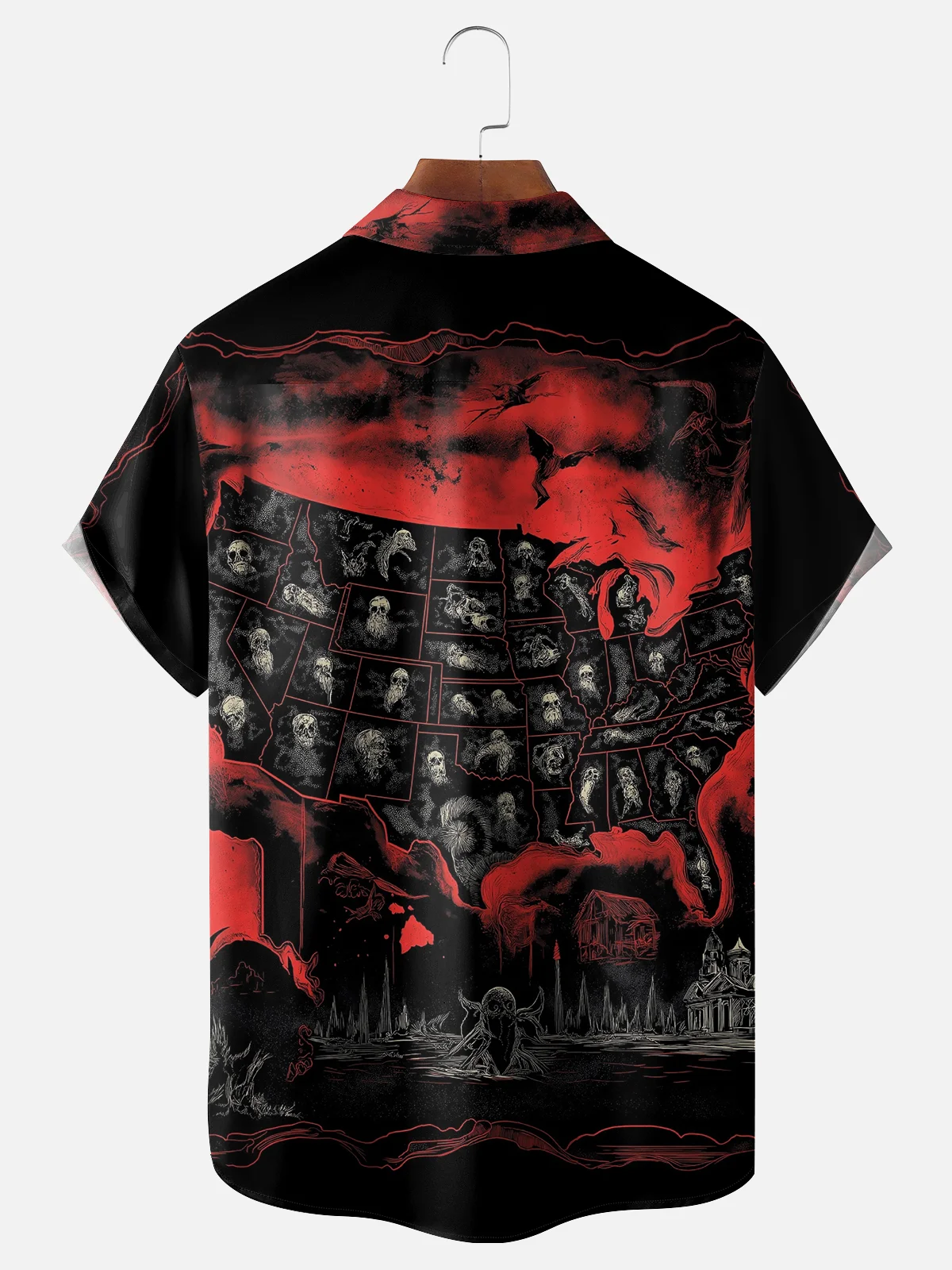 Moisture Wicking US Map Chest Pocket Hawaii Shirt