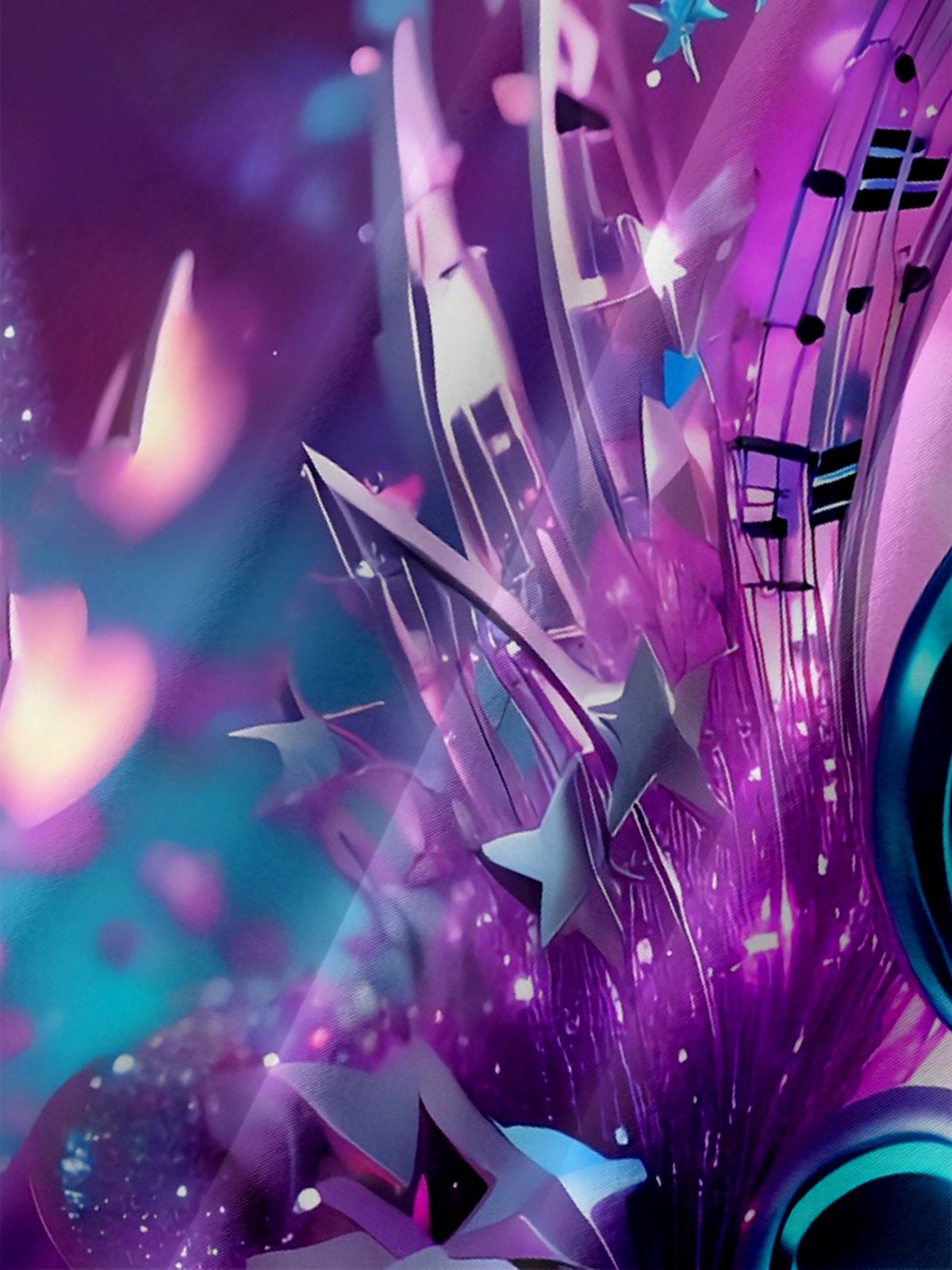 Moisture-wicking Abstract Gradient Musical Notes Chest Pocket Hawaiian Shirt