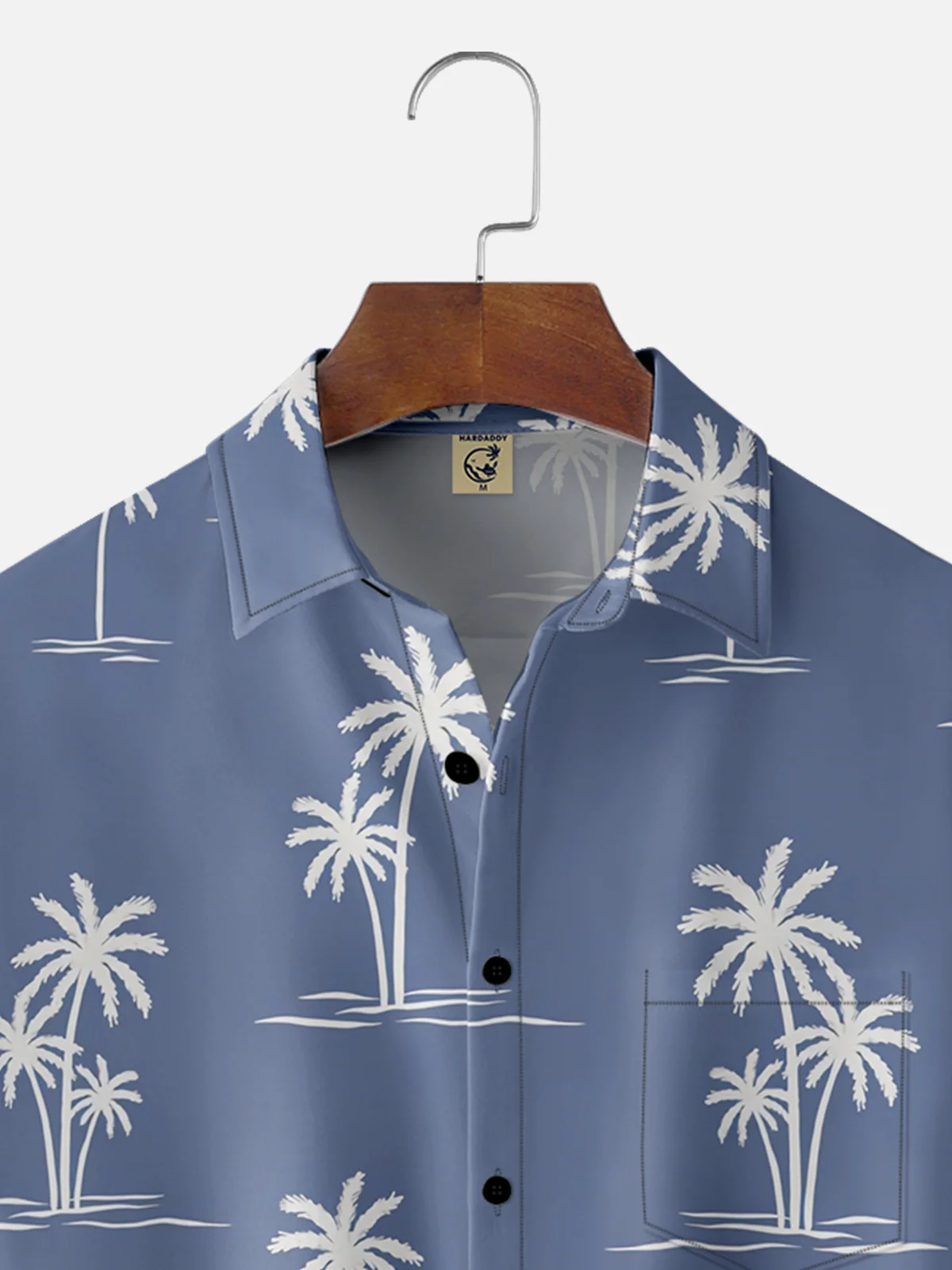 Moisture-wicking Coconut Tree Chest Pocket Hawaiian Shirt