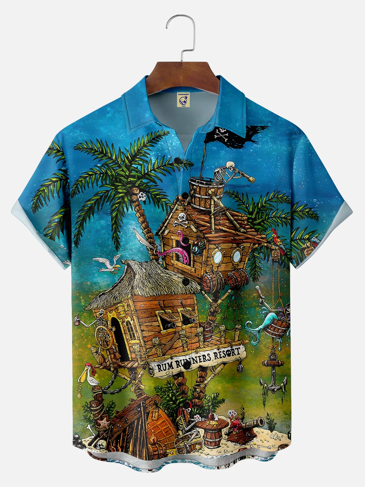 Big Size Rum Runners Resort Shirt By David Lozeau