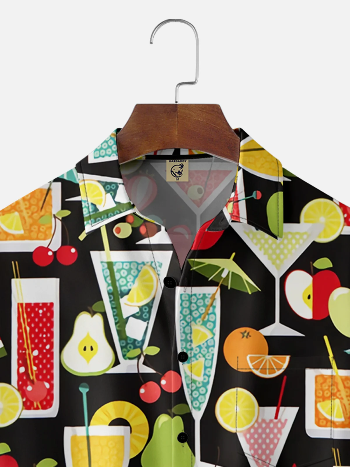 Tall Size Moisture-wicking Geomatric Cocktail Chest Pocket Hawaiian Shirt