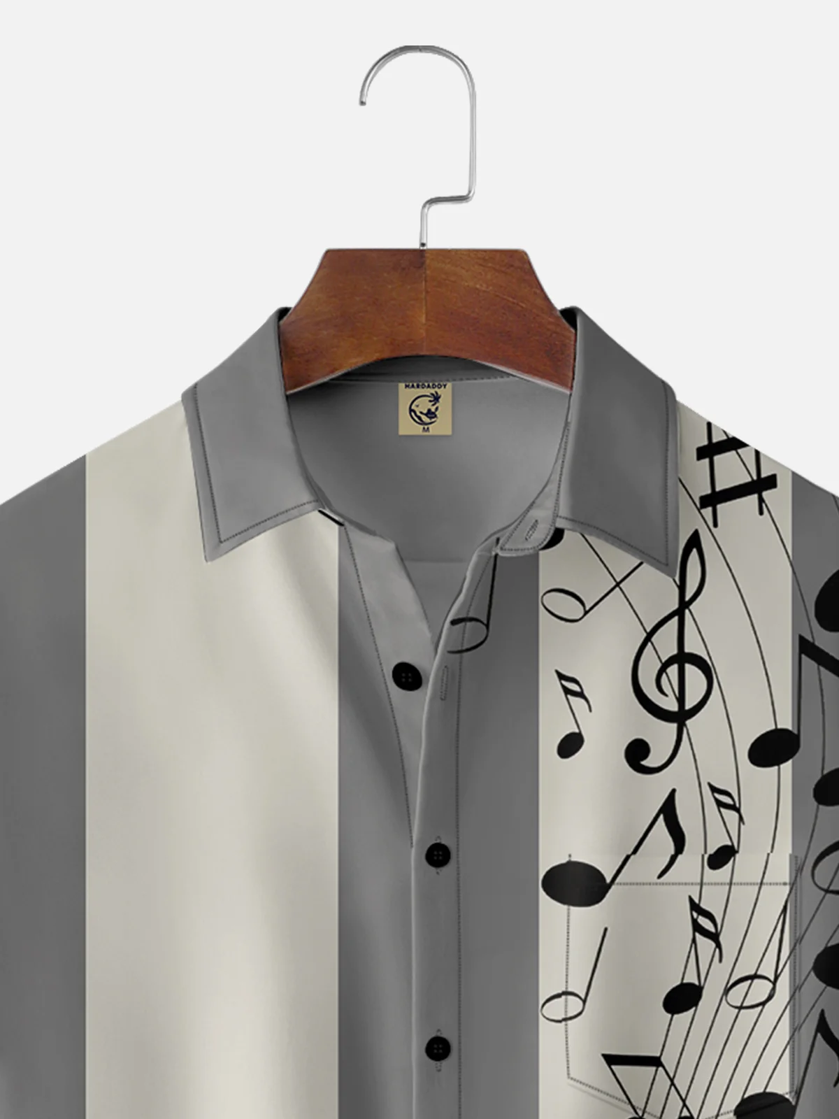 Hardaddy Mens Retro Music Note Print Up To 4XLT Jazz Style Shirt