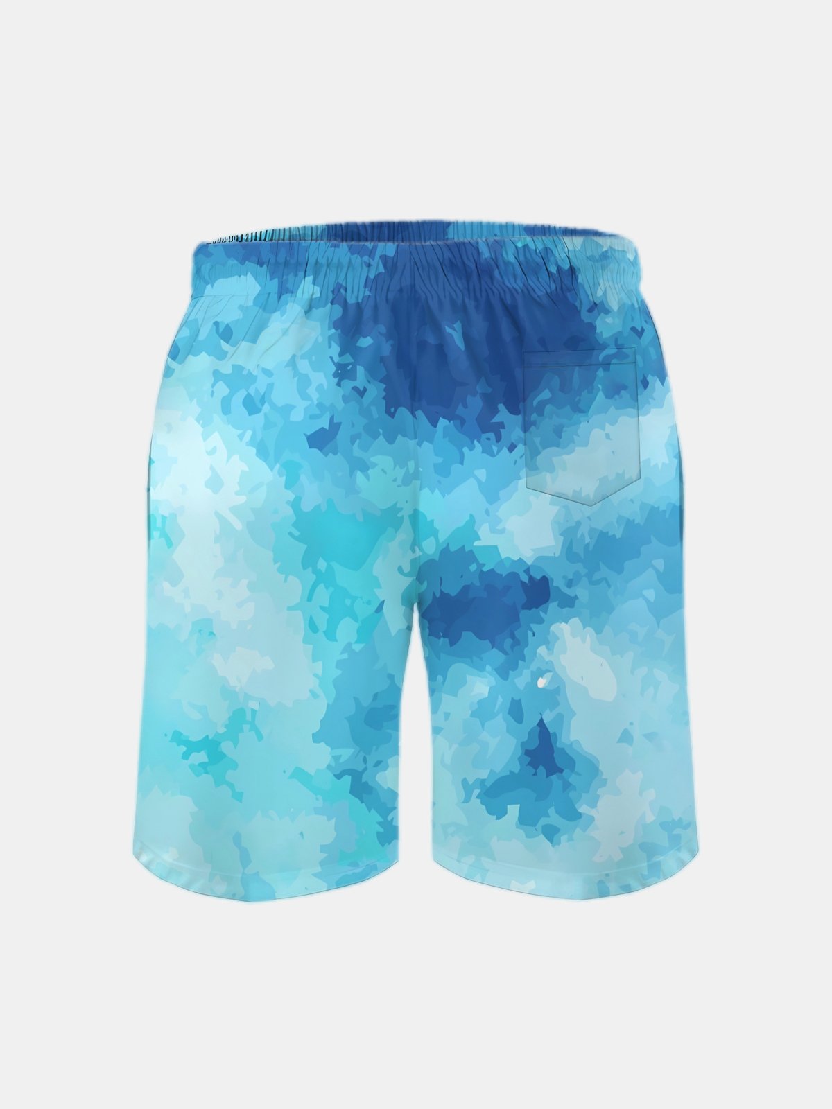 Men's Swim Trunks Hawaiian Gradient Color Beach Shorts with Pockets