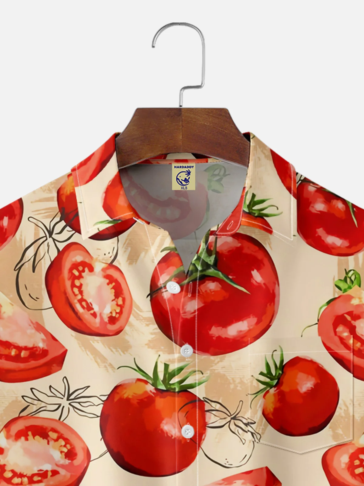 Big Size Moisture-wicking Tomato Chest Pocket Casual Shirt