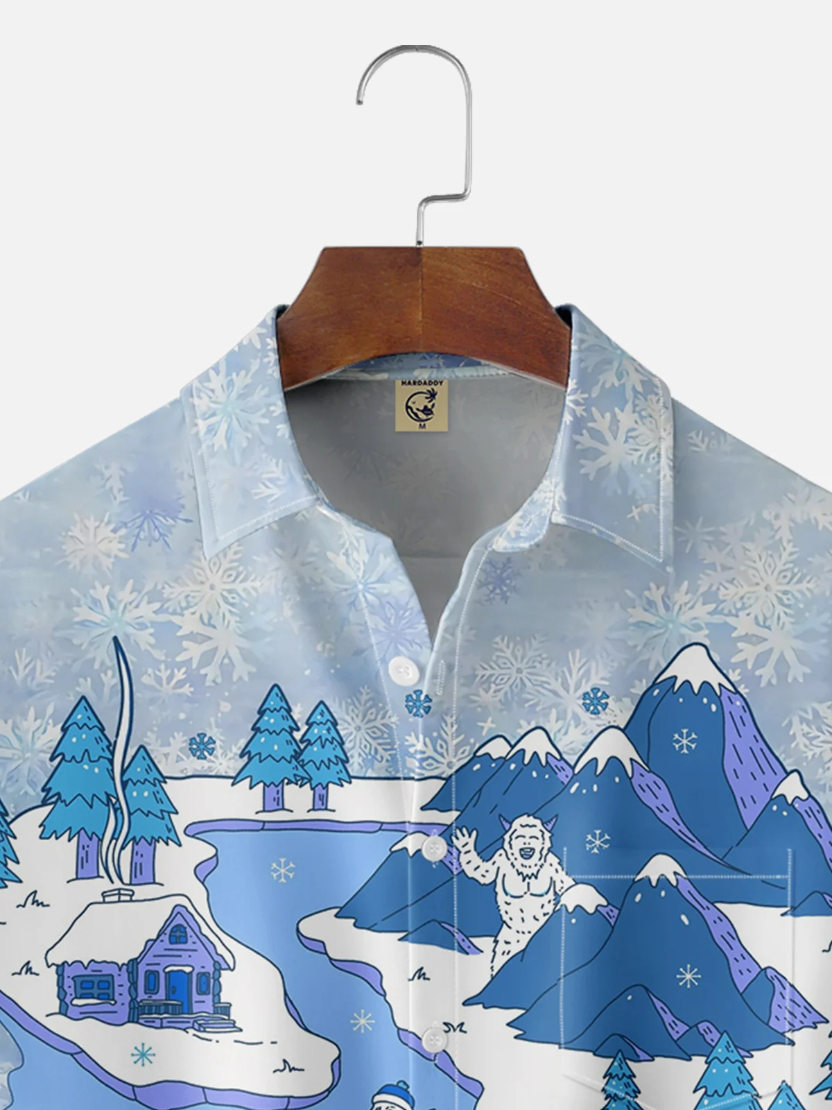 Hardaddy X Artist Kimprut Imut Moisture-wicking Christmas Snowman Chest Pocket Casual Shirt