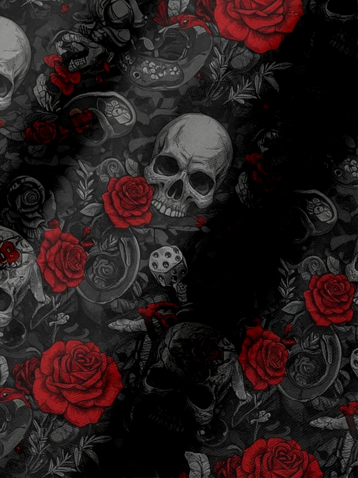 Moisture Wicking Rock Music Skull Rose Short Sleeve Golf Polo