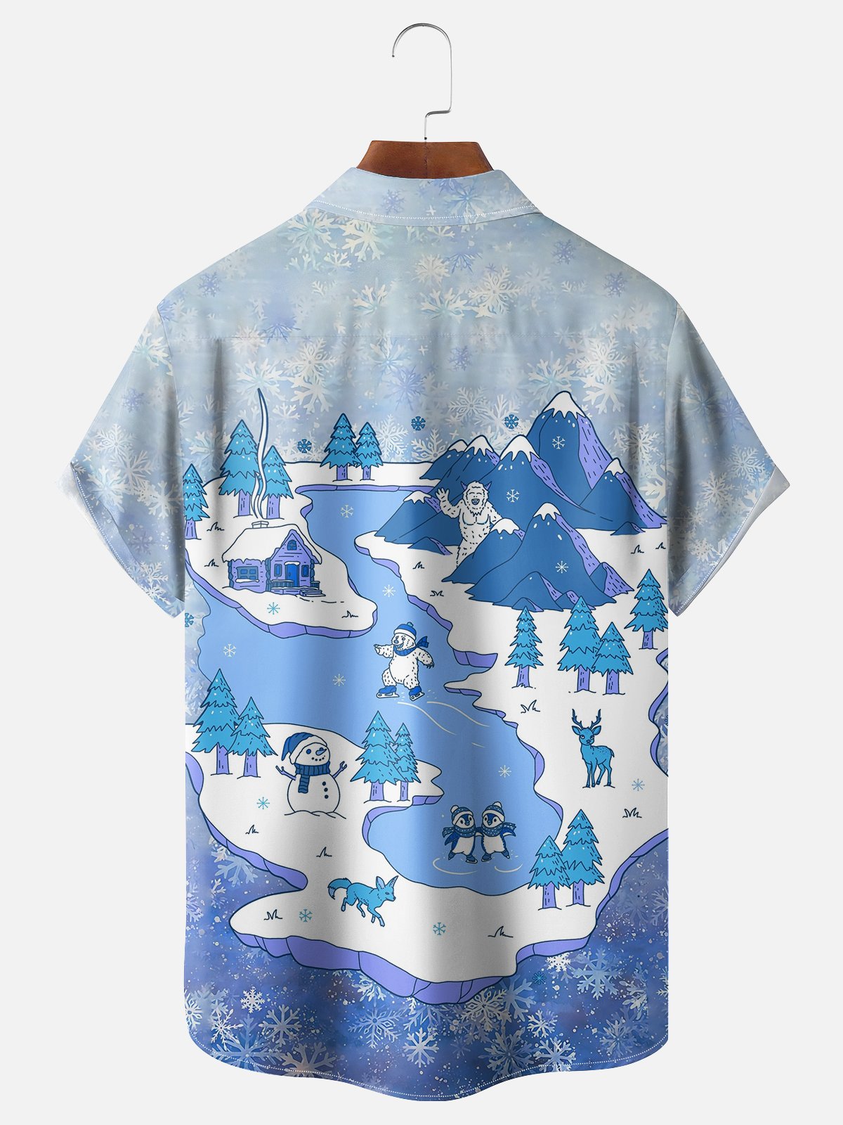 Hardaddy X Artist Kimprut Imut Moisture-wicking Christmas Snowman Chest Pocket Casual Shirt