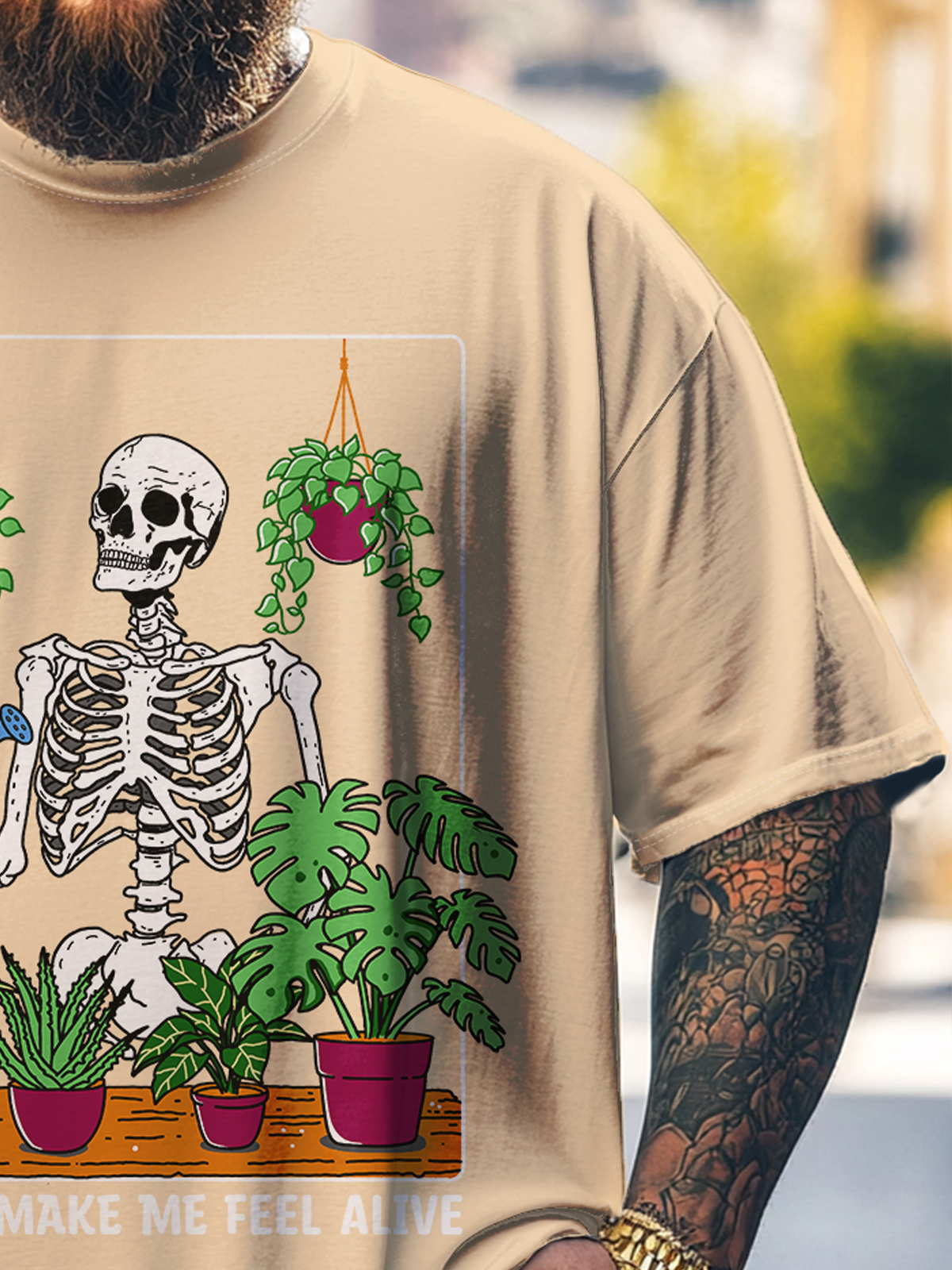 Hardaddy x Kimprut Imut Big Size Men's Skull Gardening Loose T-shirt