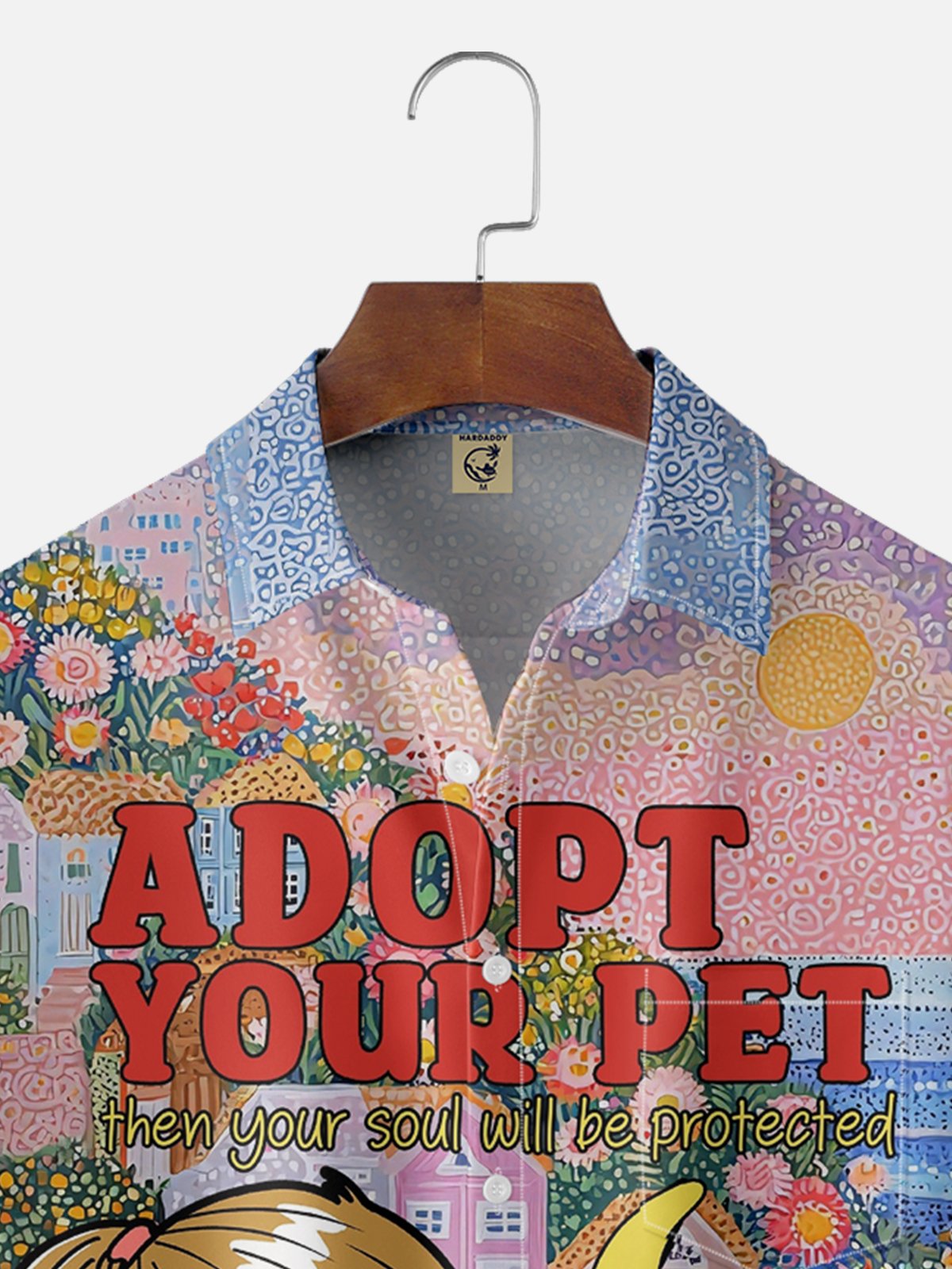 Hardaddy X Kimprut Imut Moisture-wicking Adopt Your Pet Goat Chest Pocket Hawaiian Shirt