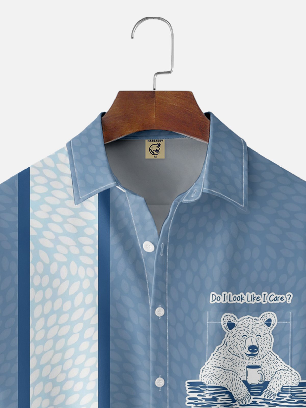 Hardaddy X Artist Kimprut Imut Moisture-wicking Do I Look Like I Care Bear Chest Pocket Bowling Shirt