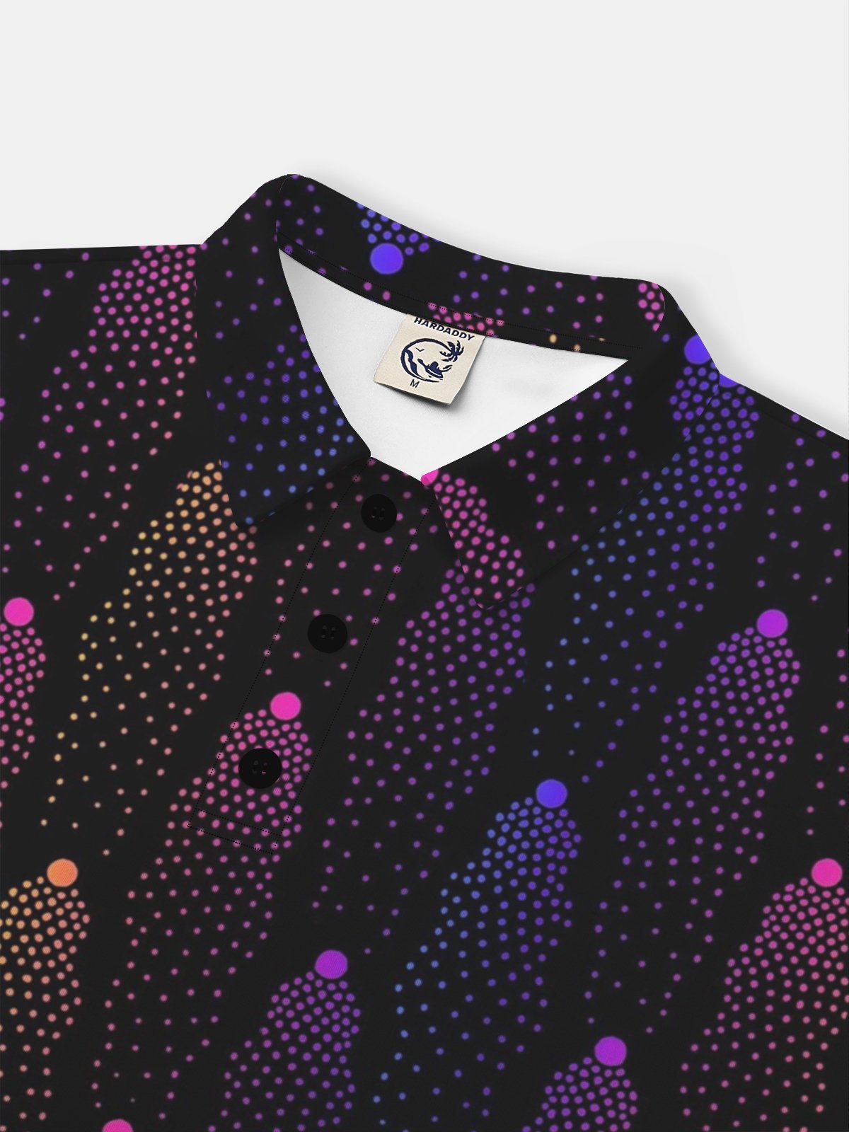 Moisture Wicking 3D Abstract Gradient Color Polka Dot Short Sleeve Golf Polo