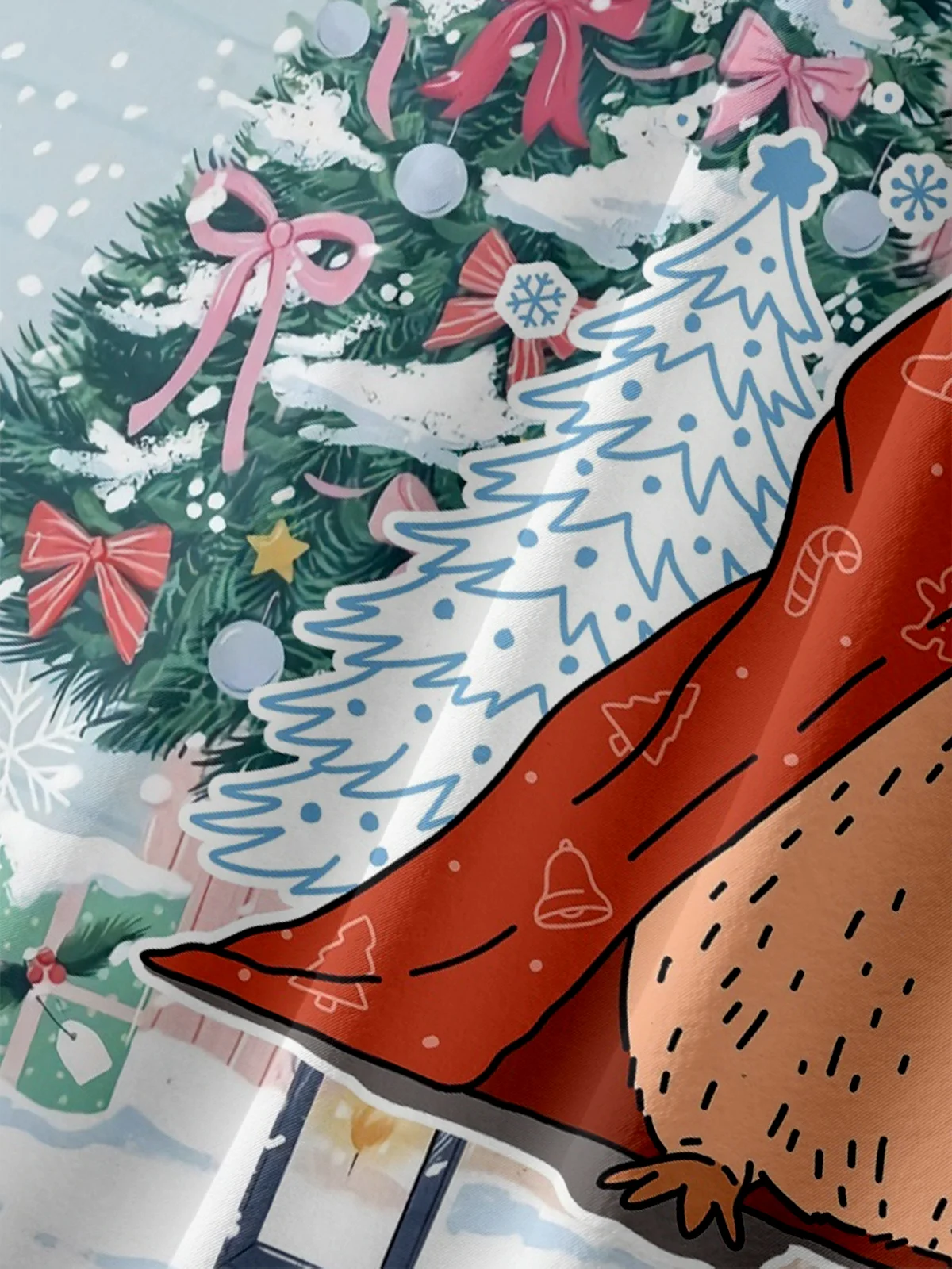 Hardaddy X Artist Kimprut Imut Moisture-wicking Christmas Santa Capybara Chest Pocket Hawaiian Shirt