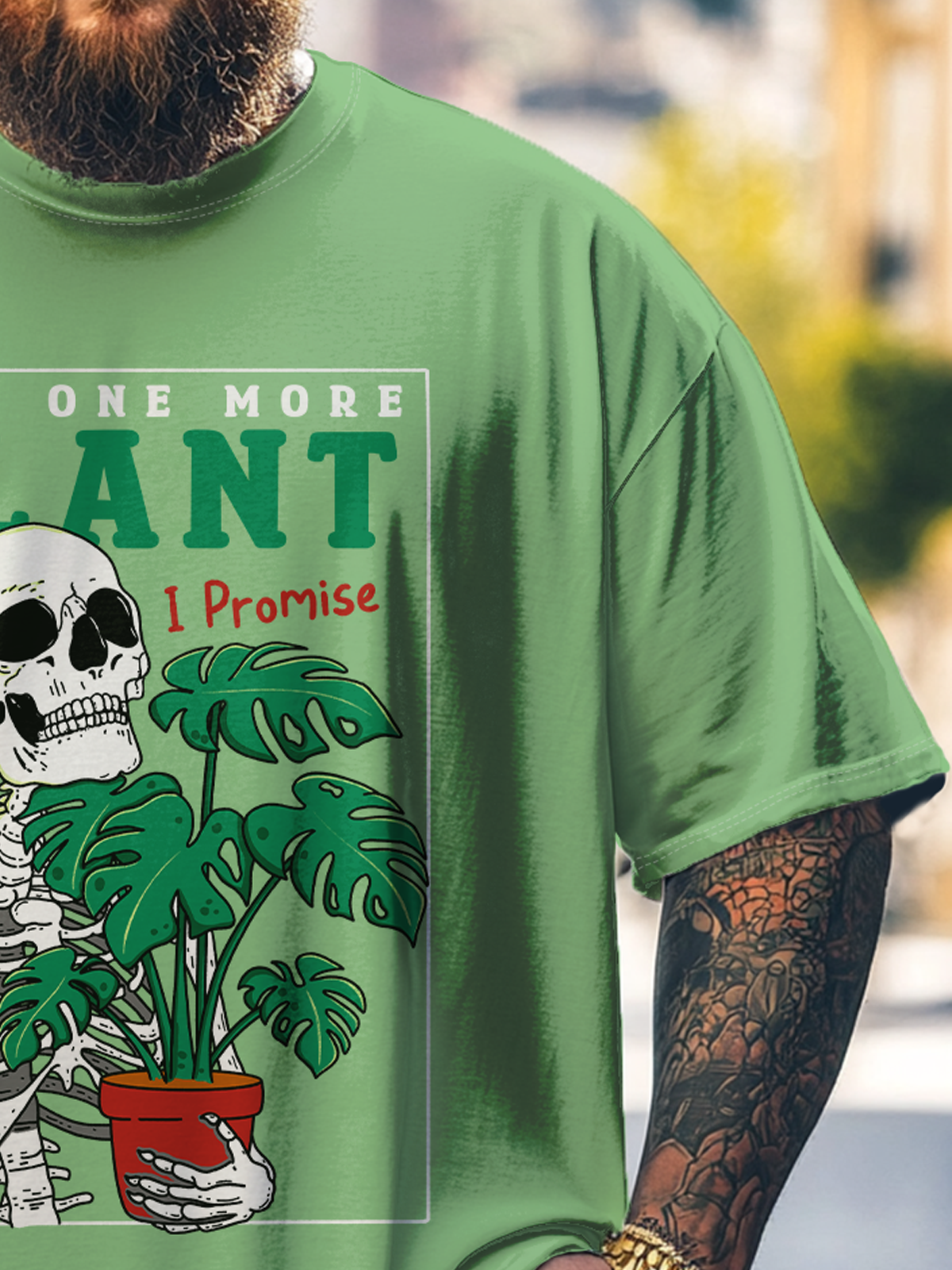 Hardaddy x Kimprut Imut Big Size Men's Skull Gardening Fun Loose T-shirt