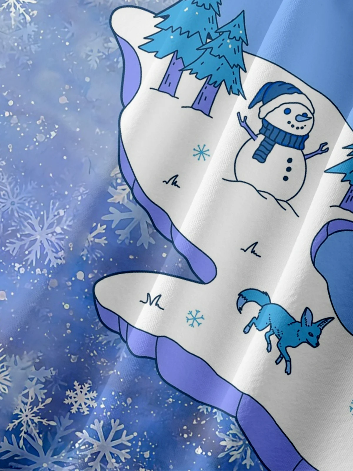 Hardaddy X Artist Kimprut Imut Moisture-wicking Christmas Snowman Chest Pocket Casual Shirt