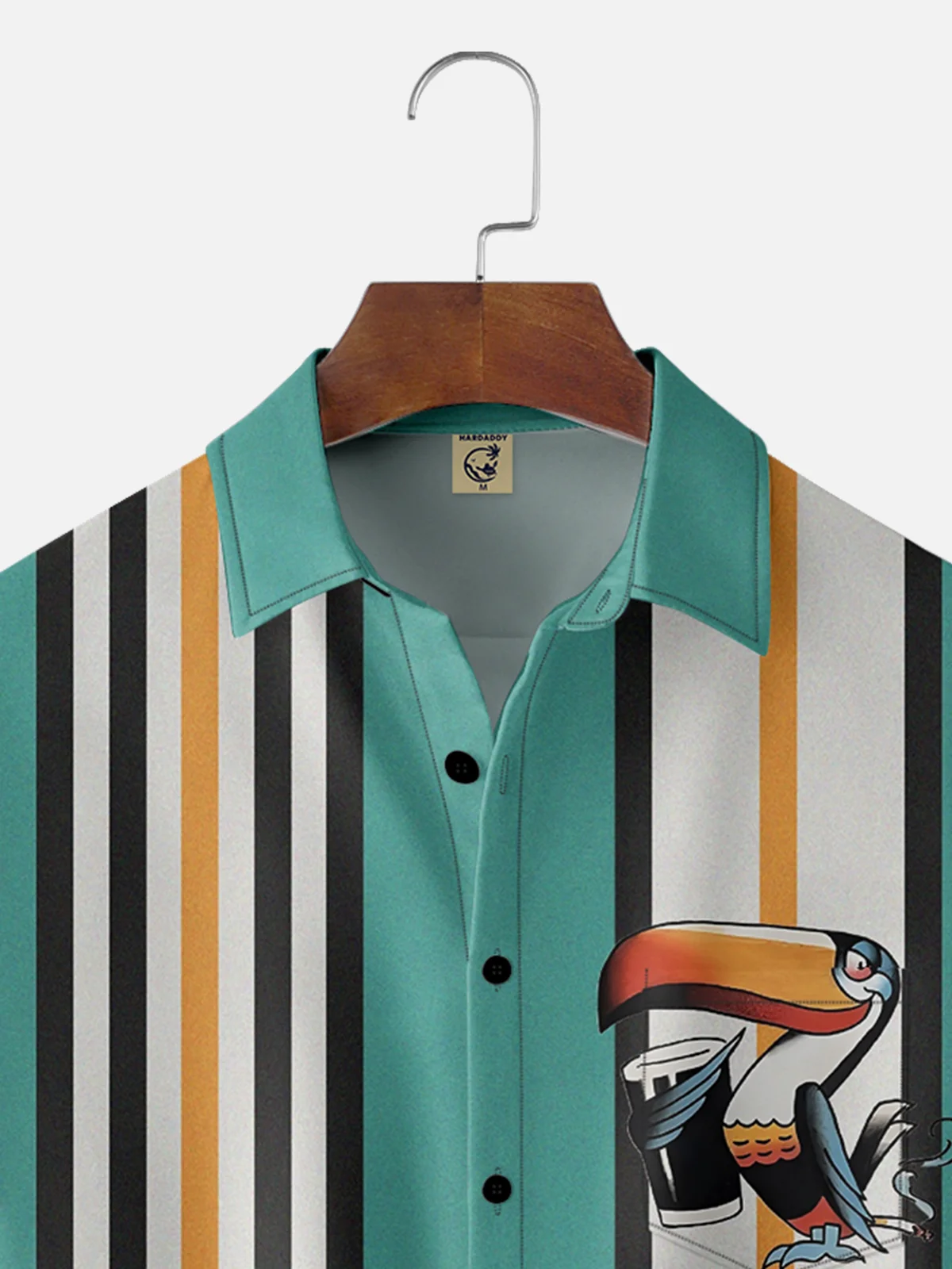 Moisture-wicking Toucan Beer Young Fun Chest Pocket Bowling Shirt