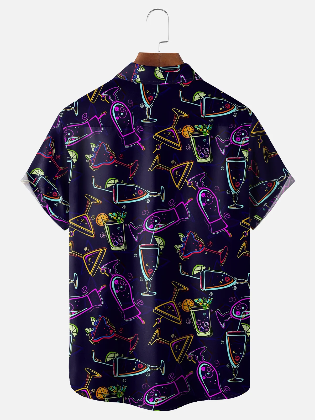 Moisture-wicking Cocktail Young Fun Chest Pocket Hawaiian Shirt